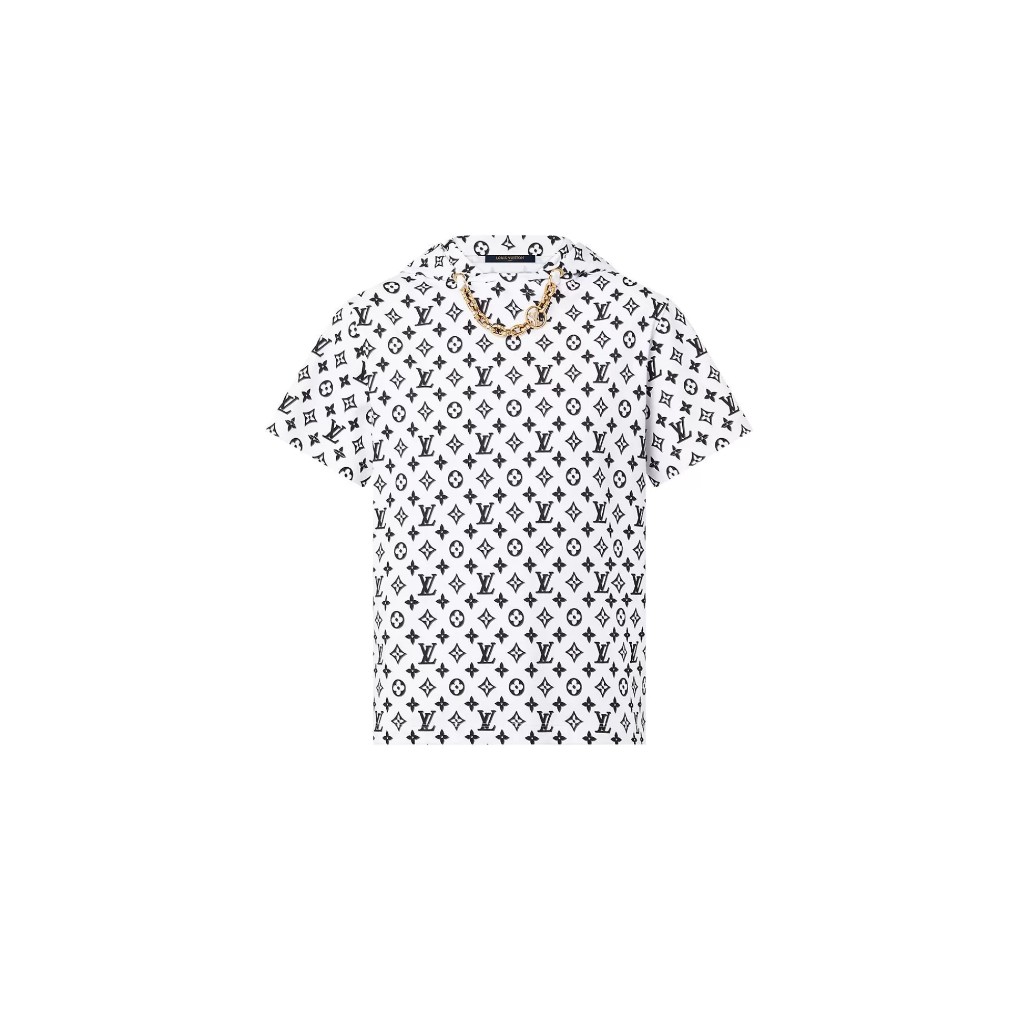 Best Sale Louis Vuitton 3D Monogram Hooded T-Shirt White
