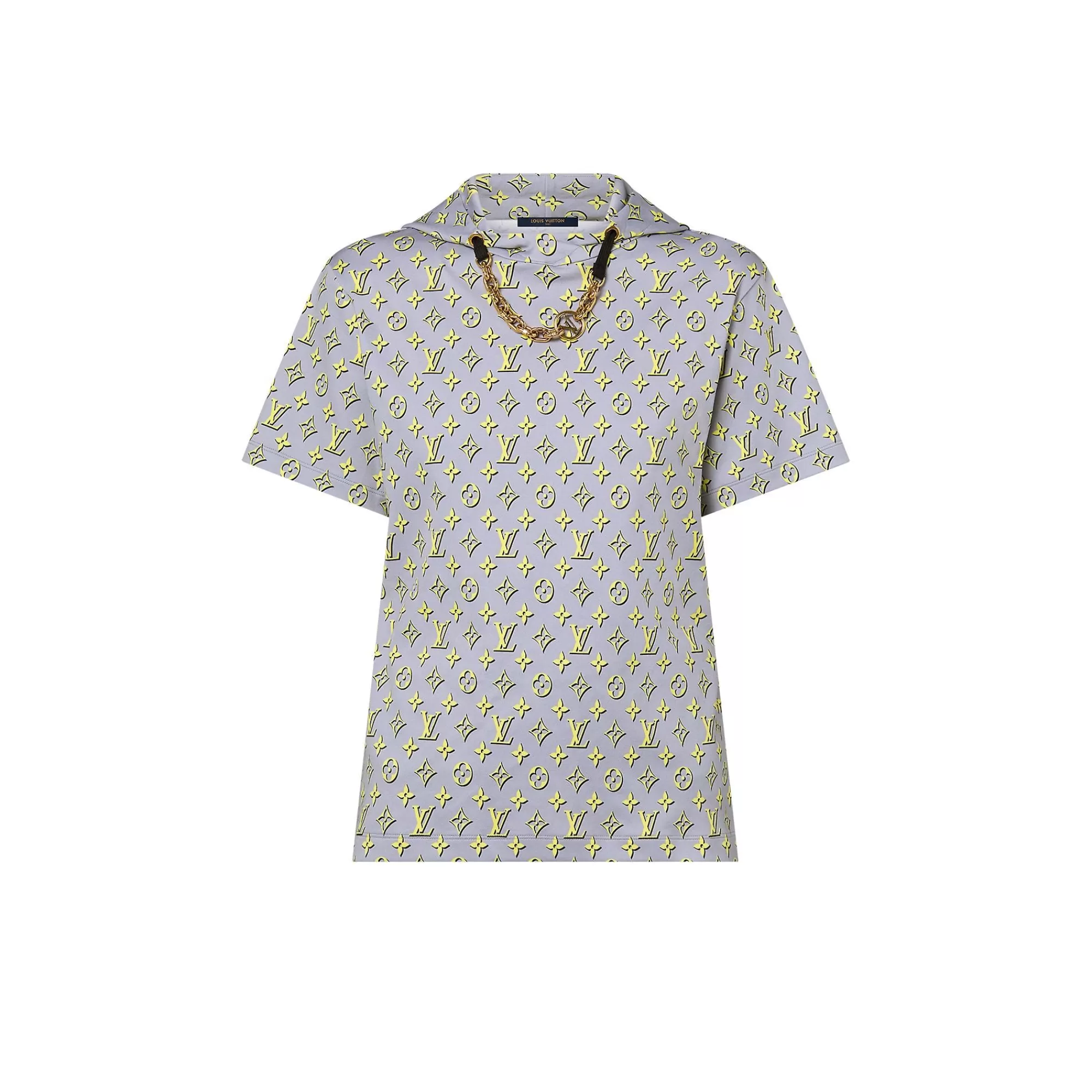 Hot Louis Vuitton 3D Monogram Hooded T-Shirt Grey