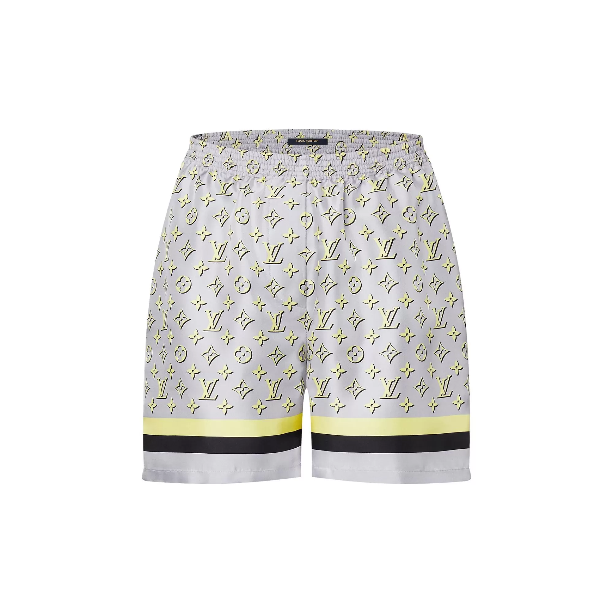Best Louis Vuitton 3D Monogram Stripe Accent Pajama Shorts Grey
