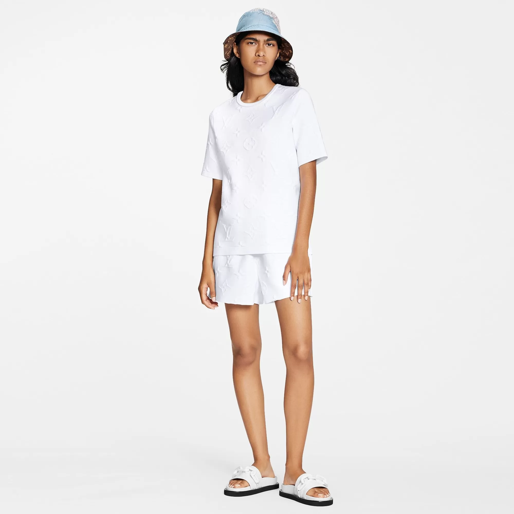Shop Louis Vuitton 3D Monogram T-Shirt White