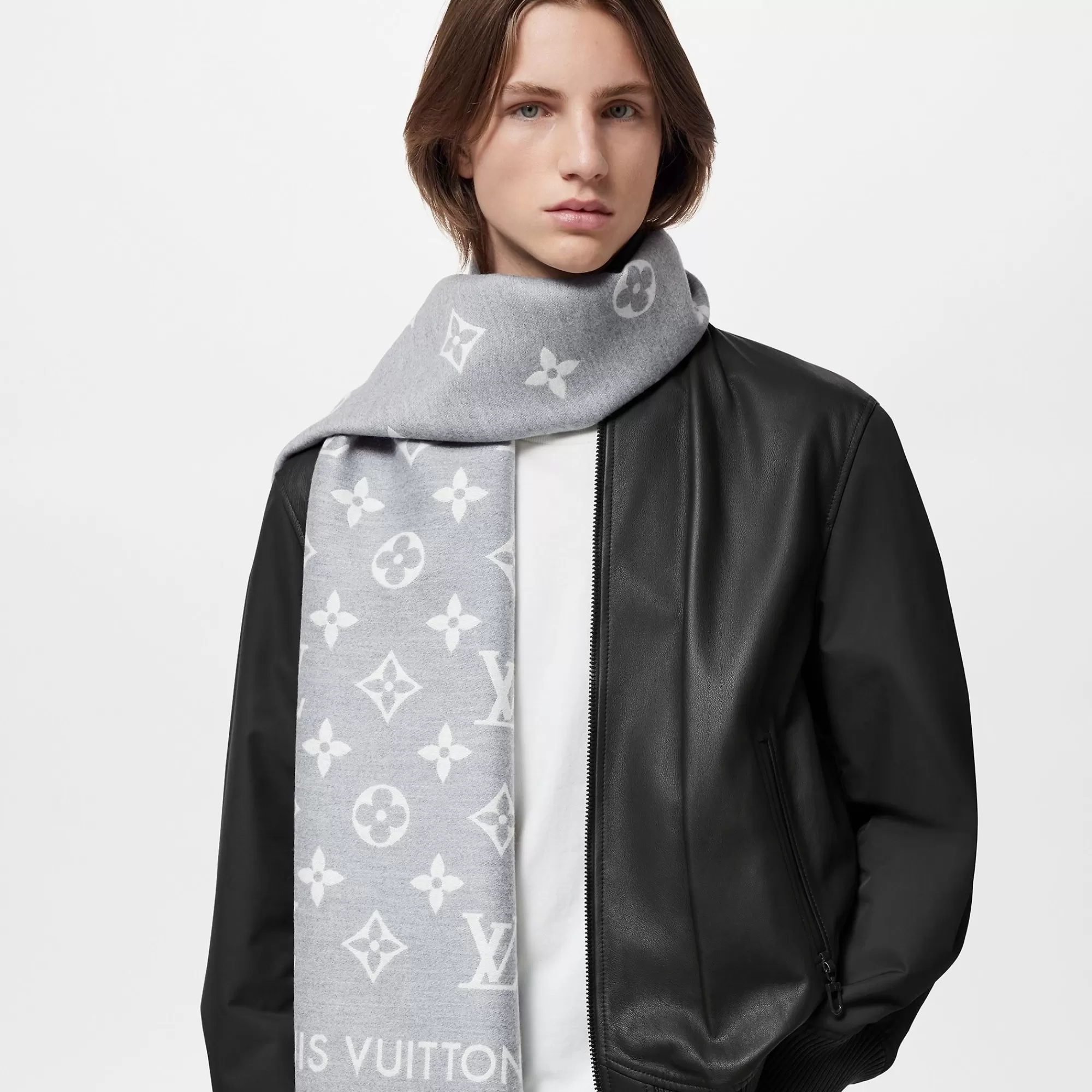 Online Louis Vuitton All About Mng Scarf Light Grey
