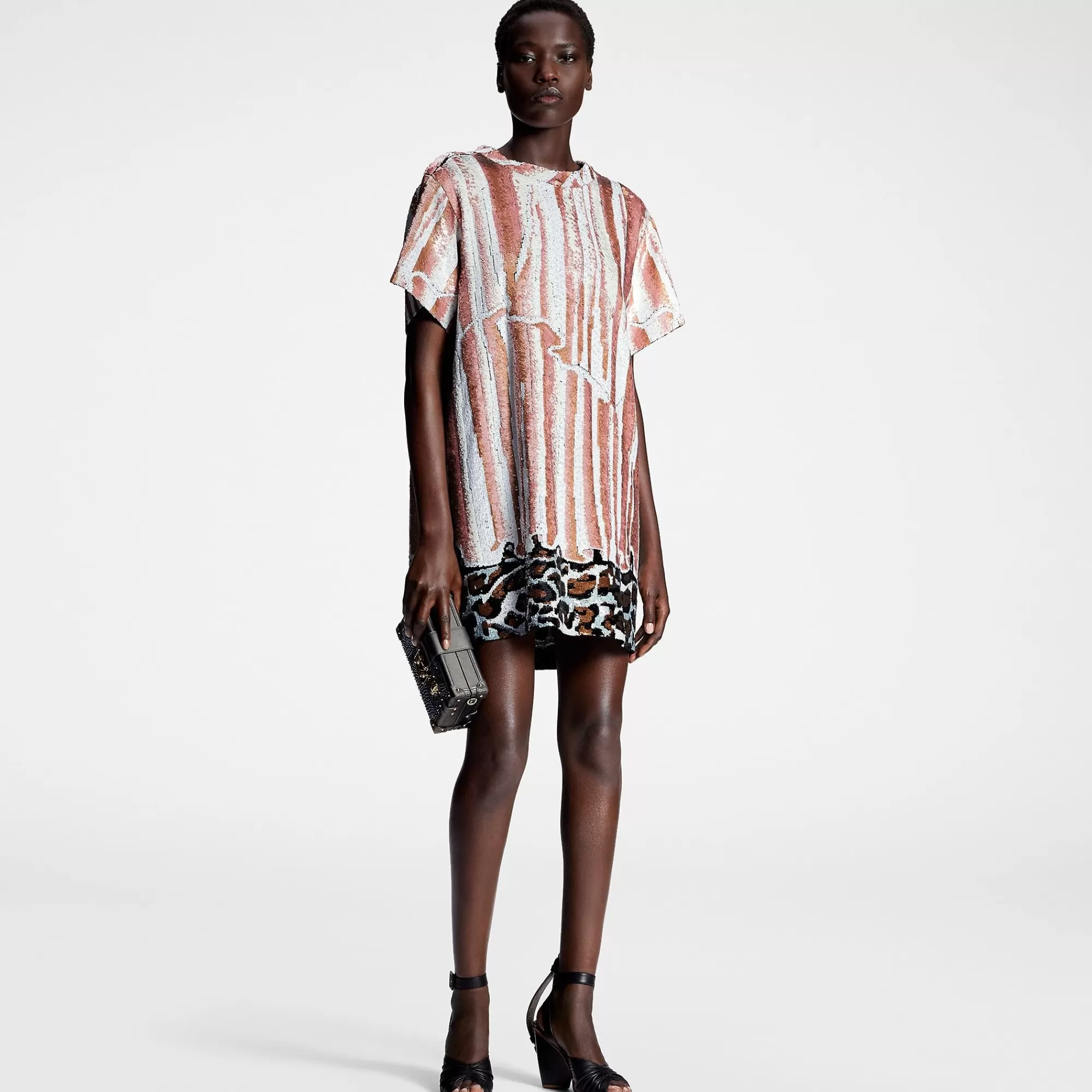 New Louis Vuitton Animal Sequin T-Shirt Dress