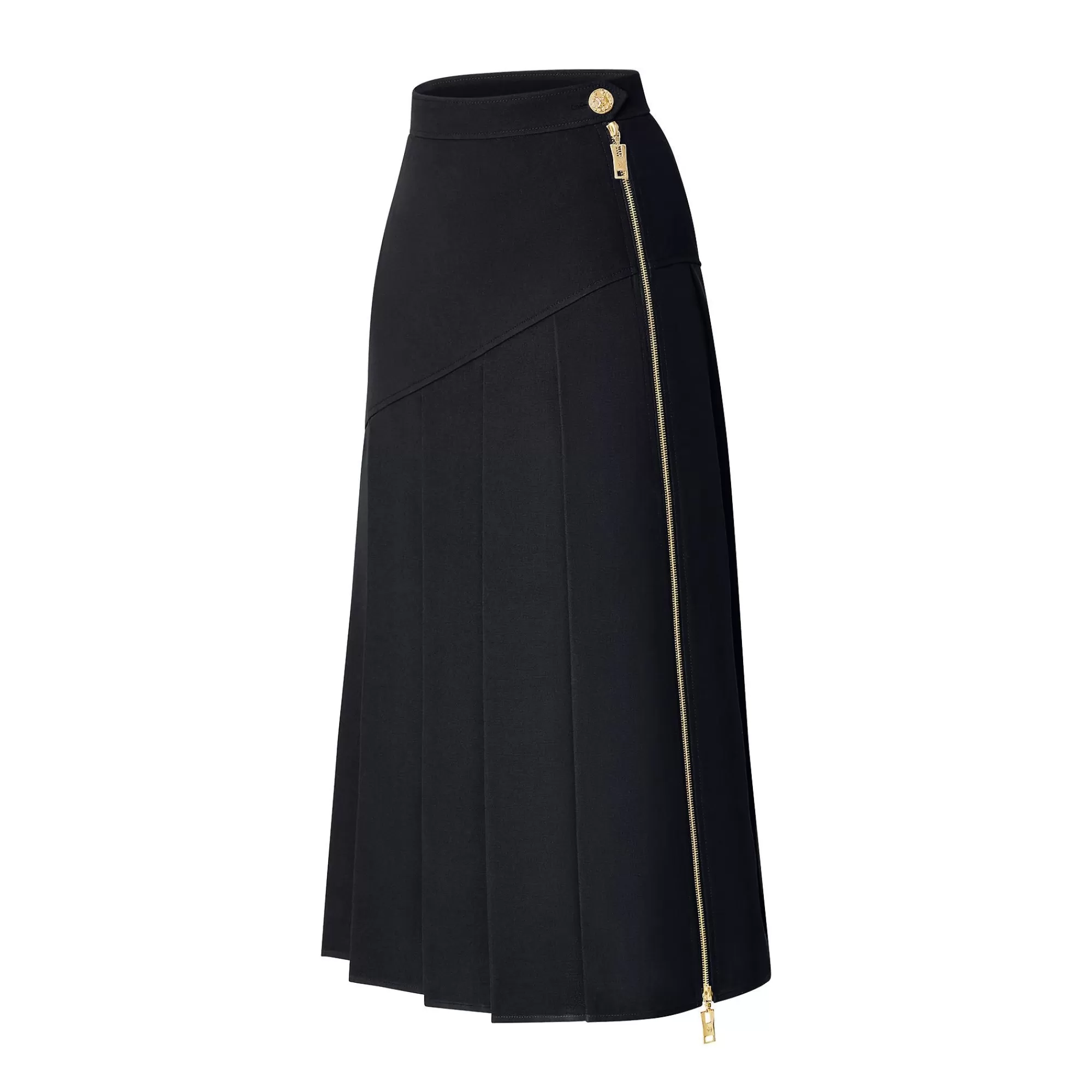 Cheap Louis Vuitton Asymmetrical Pleat Crepe Midi Skirt