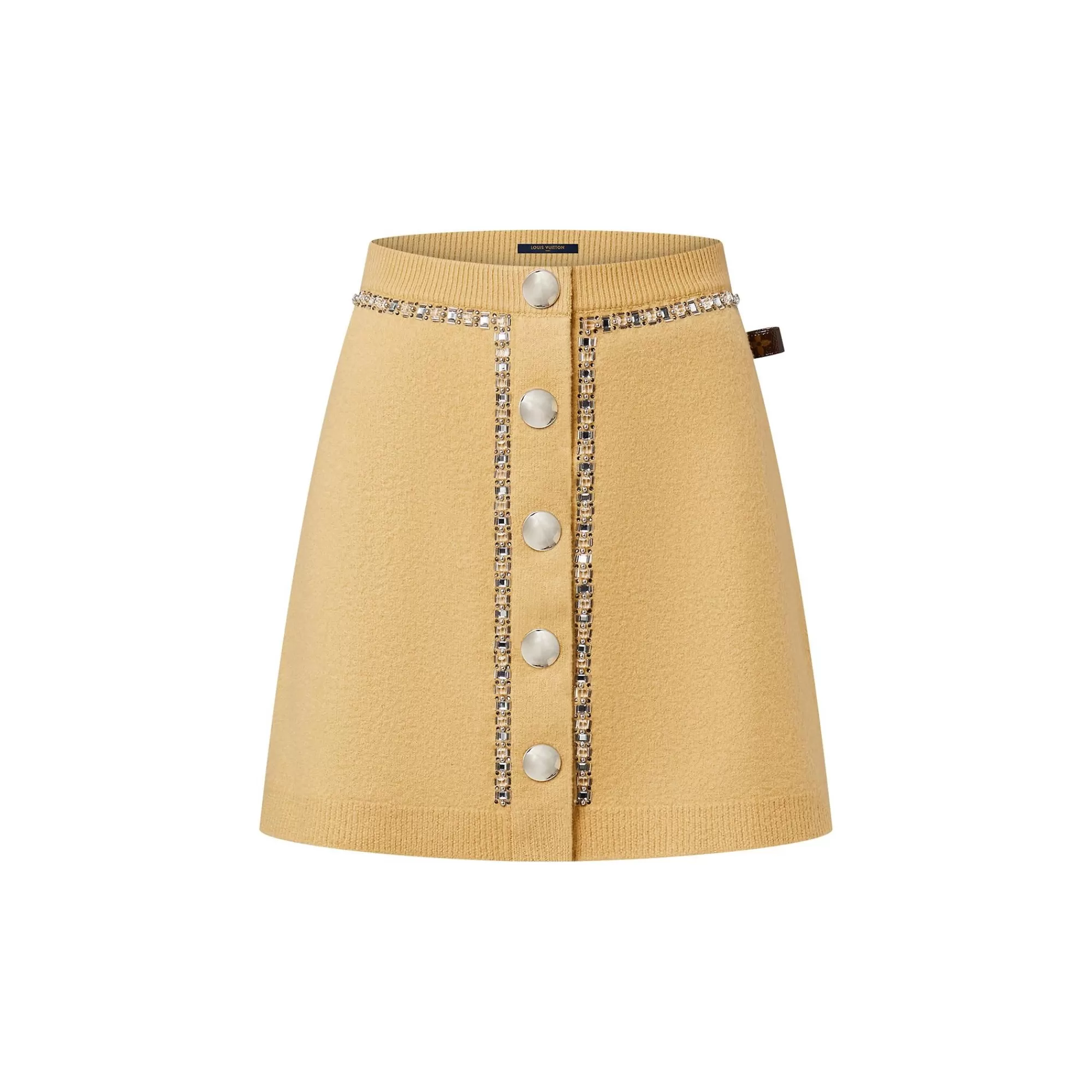 Fashion Louis Vuitton Beaded Trim Compact Knit Mini Skirt