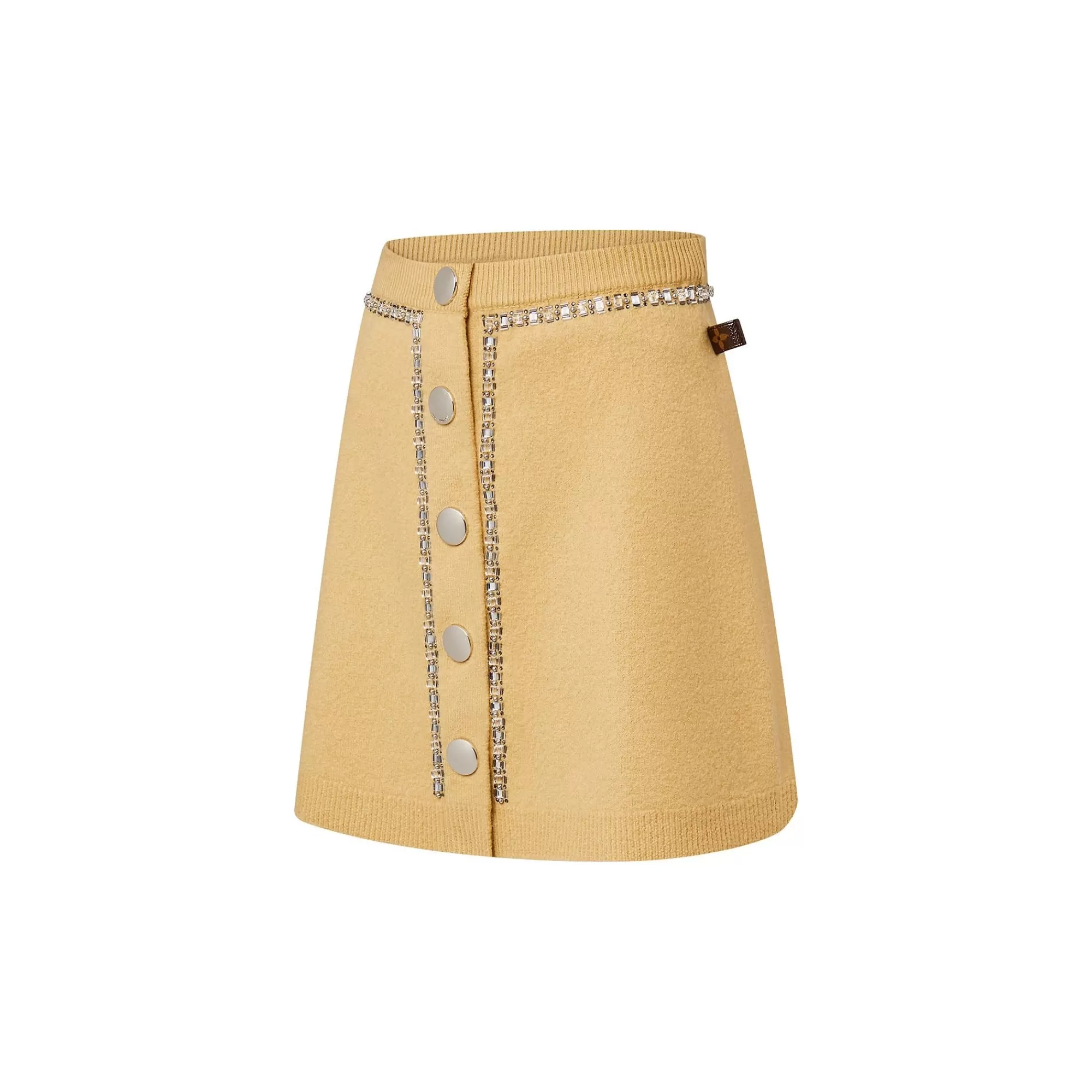 Fashion Louis Vuitton Beaded Trim Compact Knit Mini Skirt