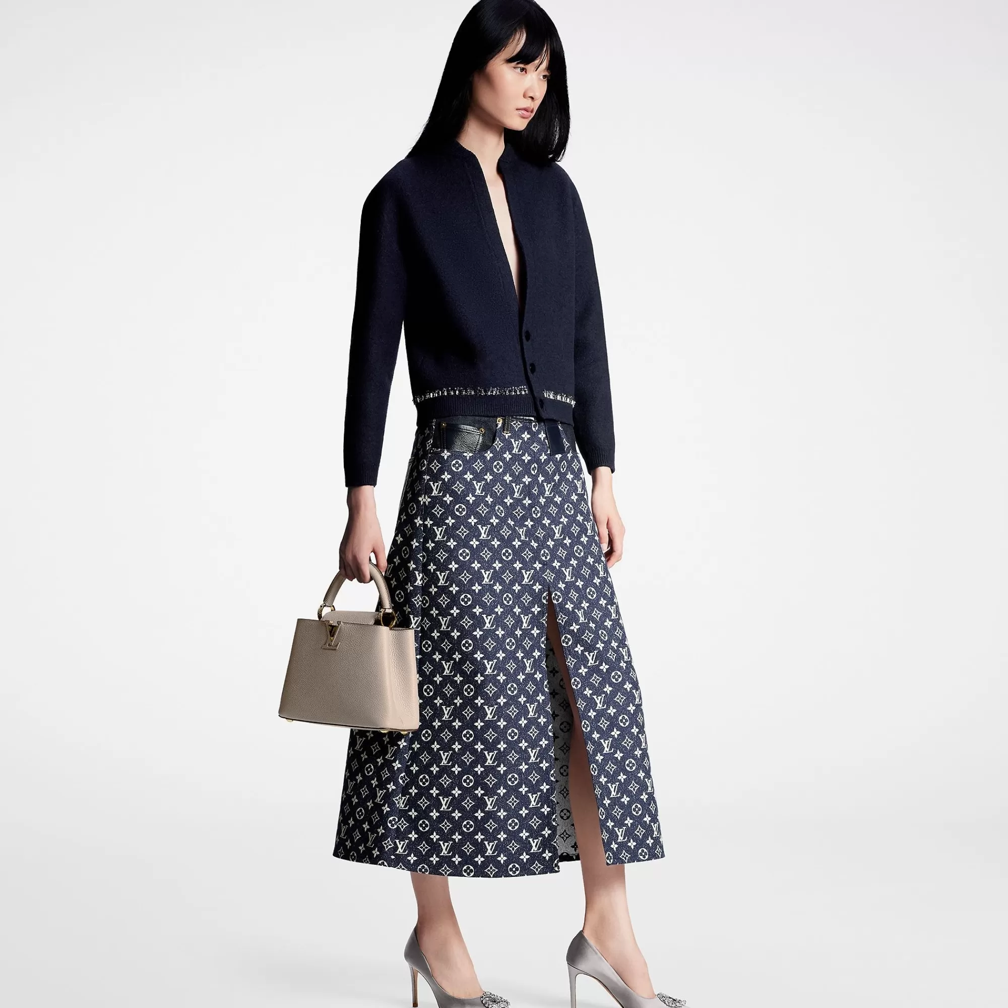Store Louis Vuitton Beaded Trim Knit Cardigan