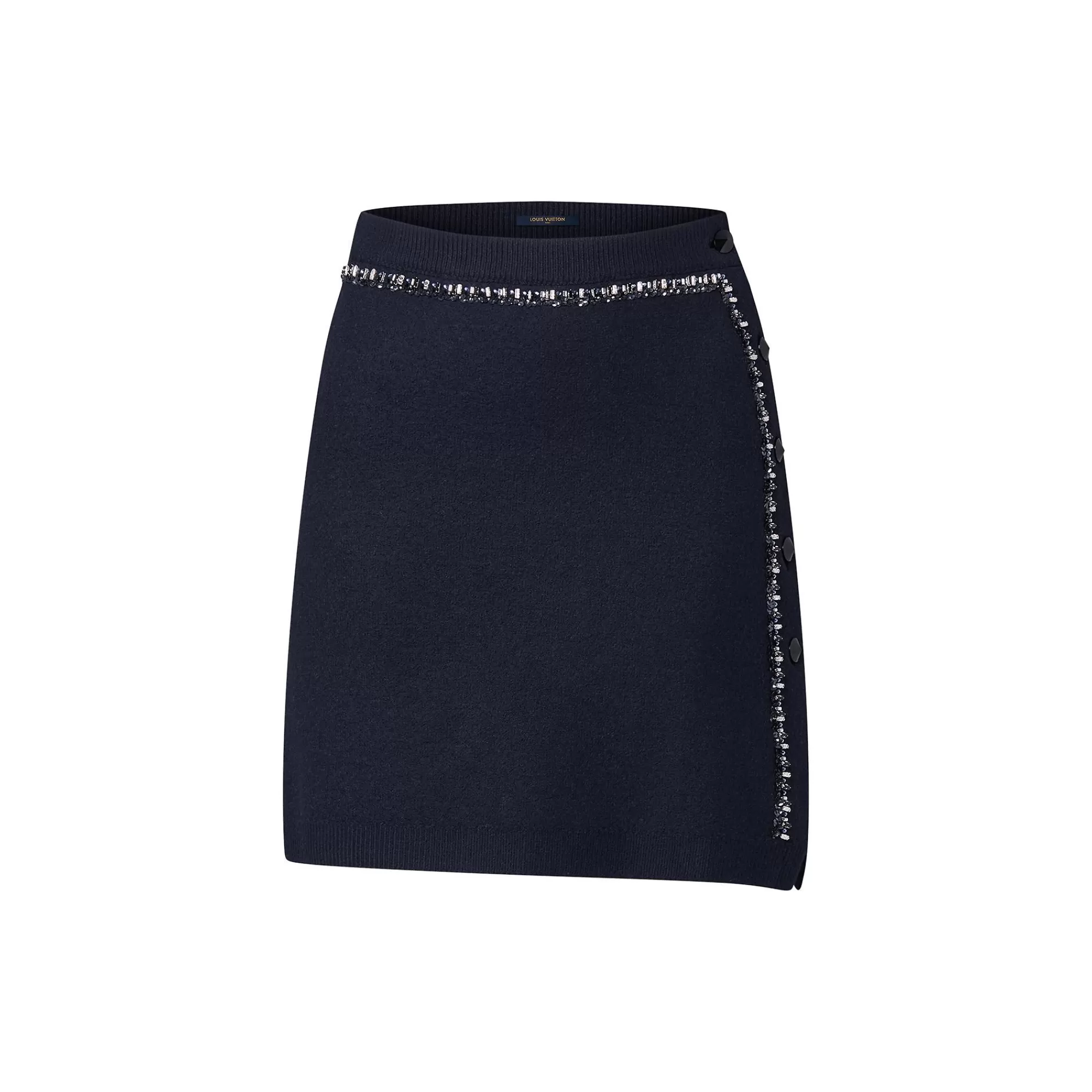 Shop Louis Vuitton Beaded Trim Knit Mini Skirt