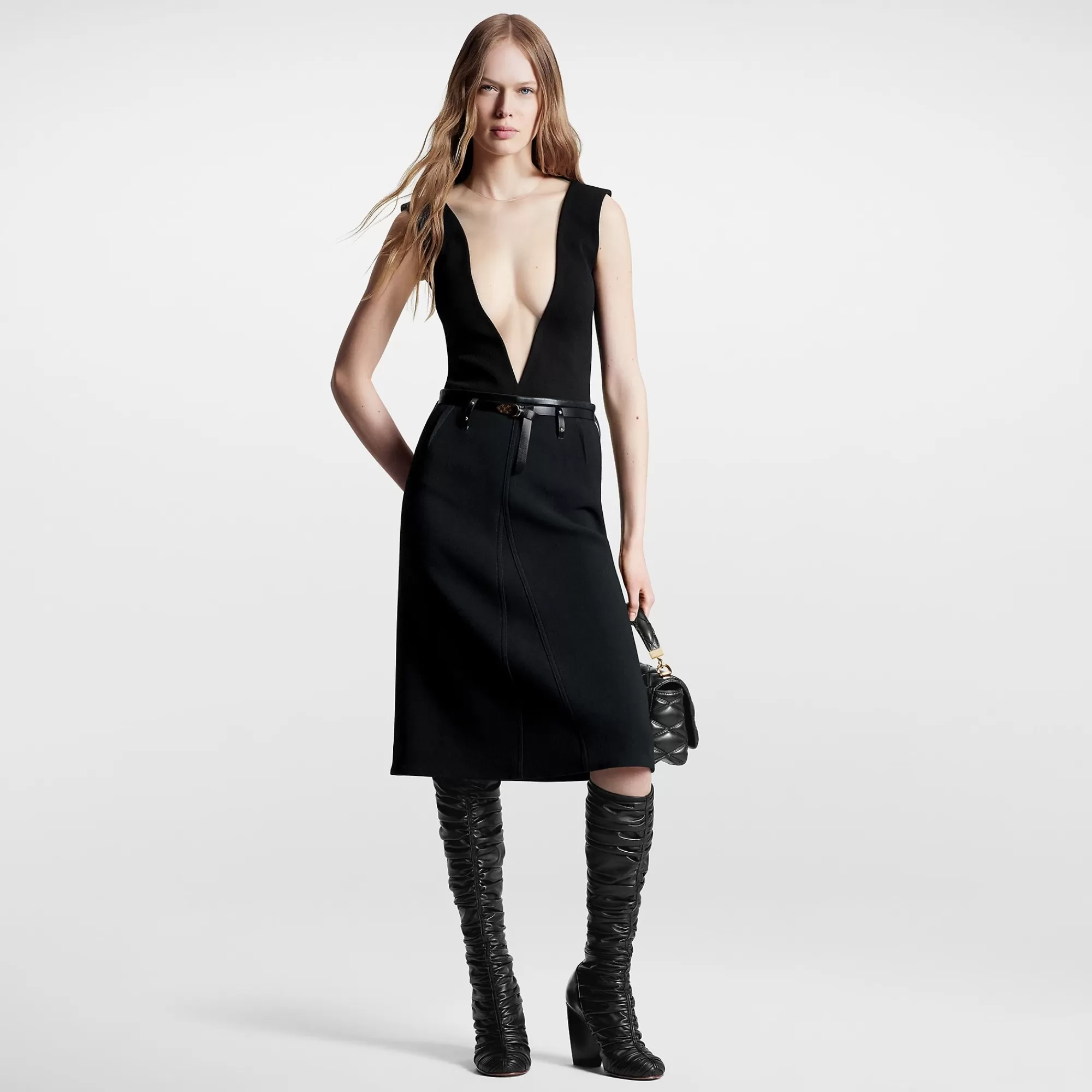 Clearance Louis Vuitton Belted Midi Skirt