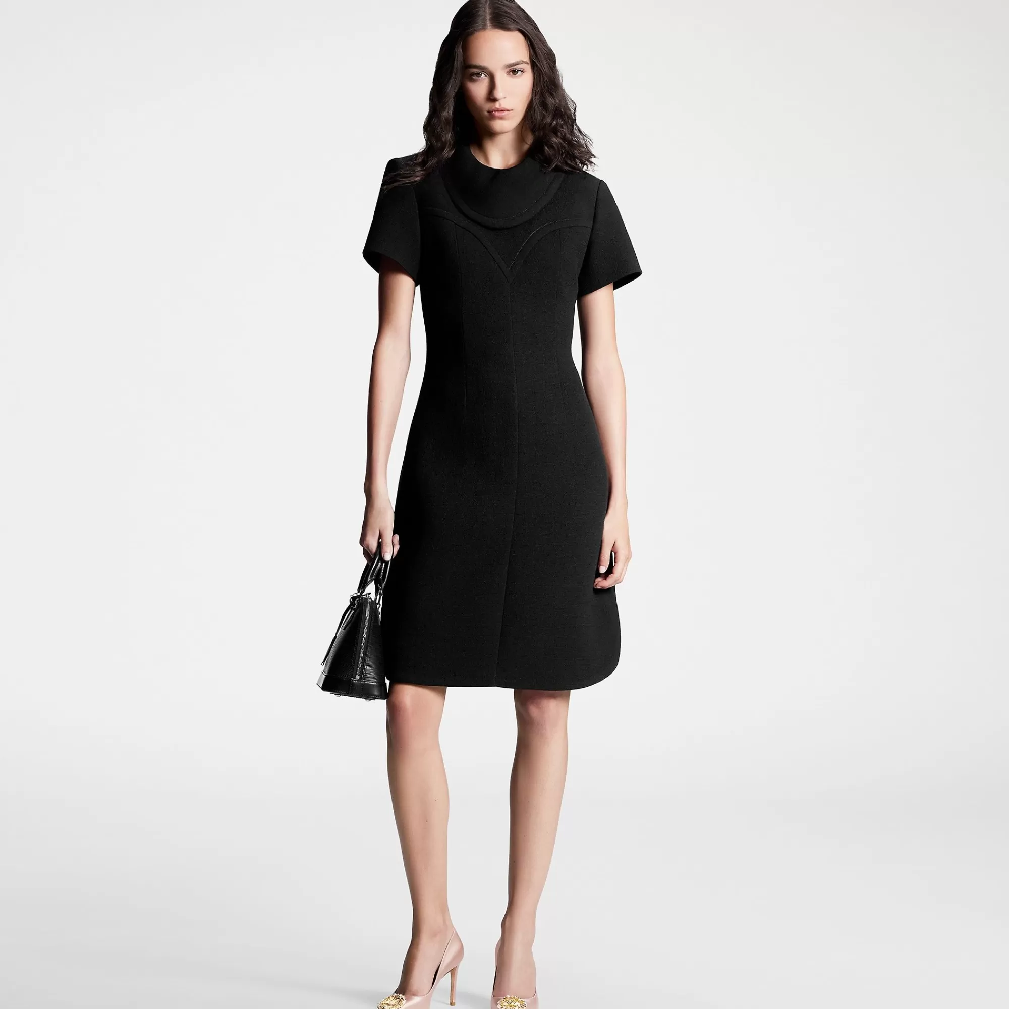 Discount Louis Vuitton Bib Collar Fitted Dress