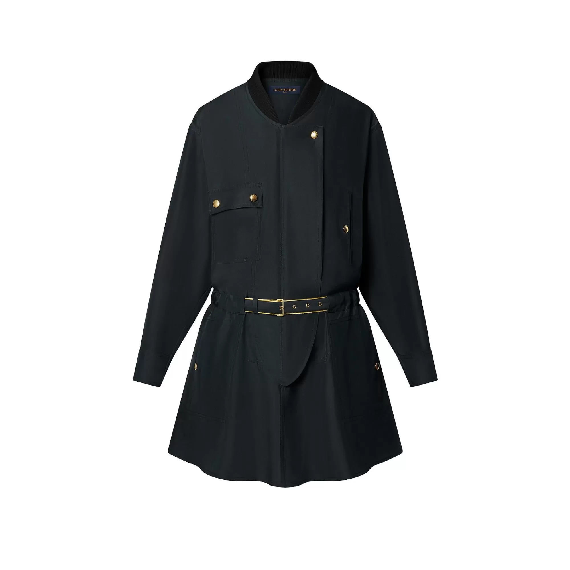 Cheap Louis Vuitton Biker-Detail Silk Dress