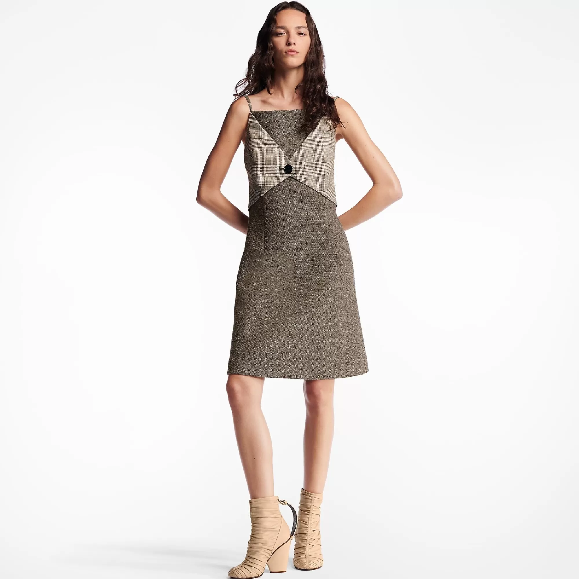 Hot Louis Vuitton Bi-Material A-Line Dress