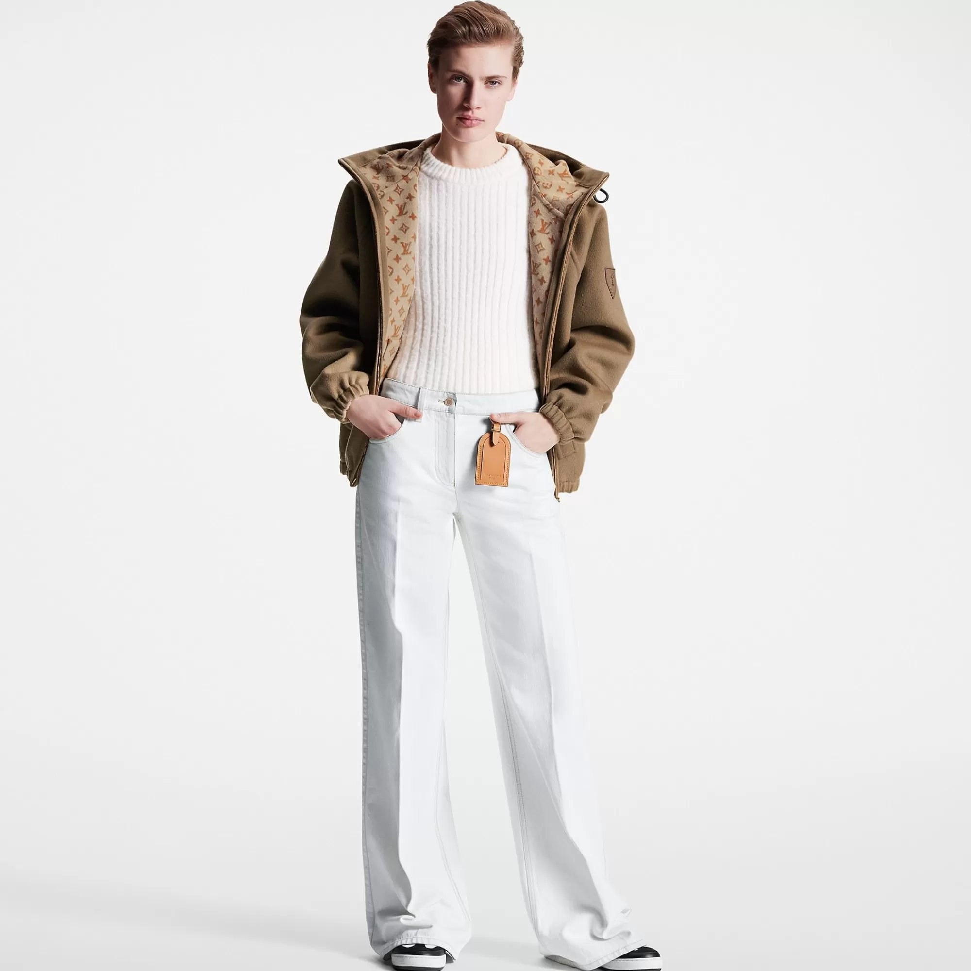 Cheap Louis Vuitton Bleached Denim Boot-Cut Jeans