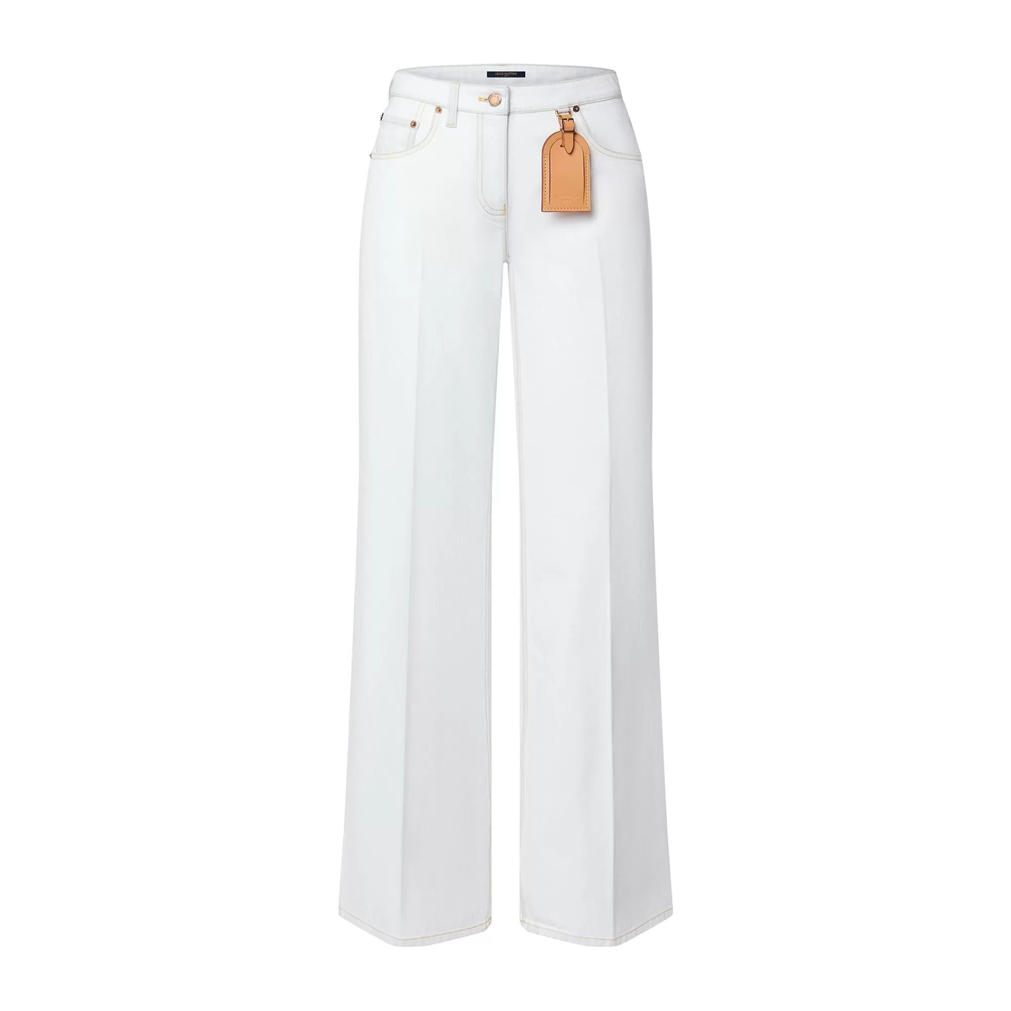 Cheap Louis Vuitton Bleached Denim Boot-Cut Jeans
