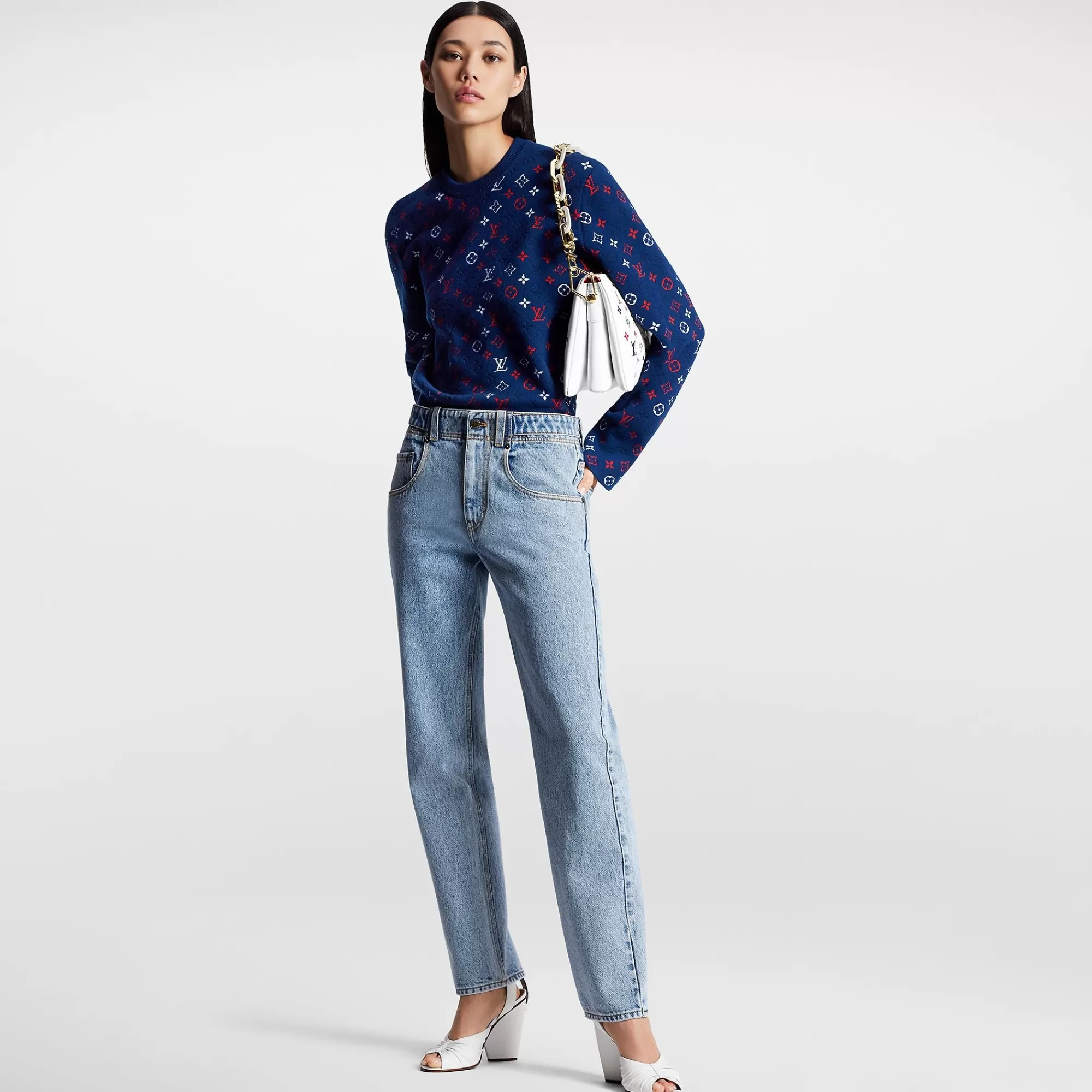 Discount Louis Vuitton Bleached Denim Jeans