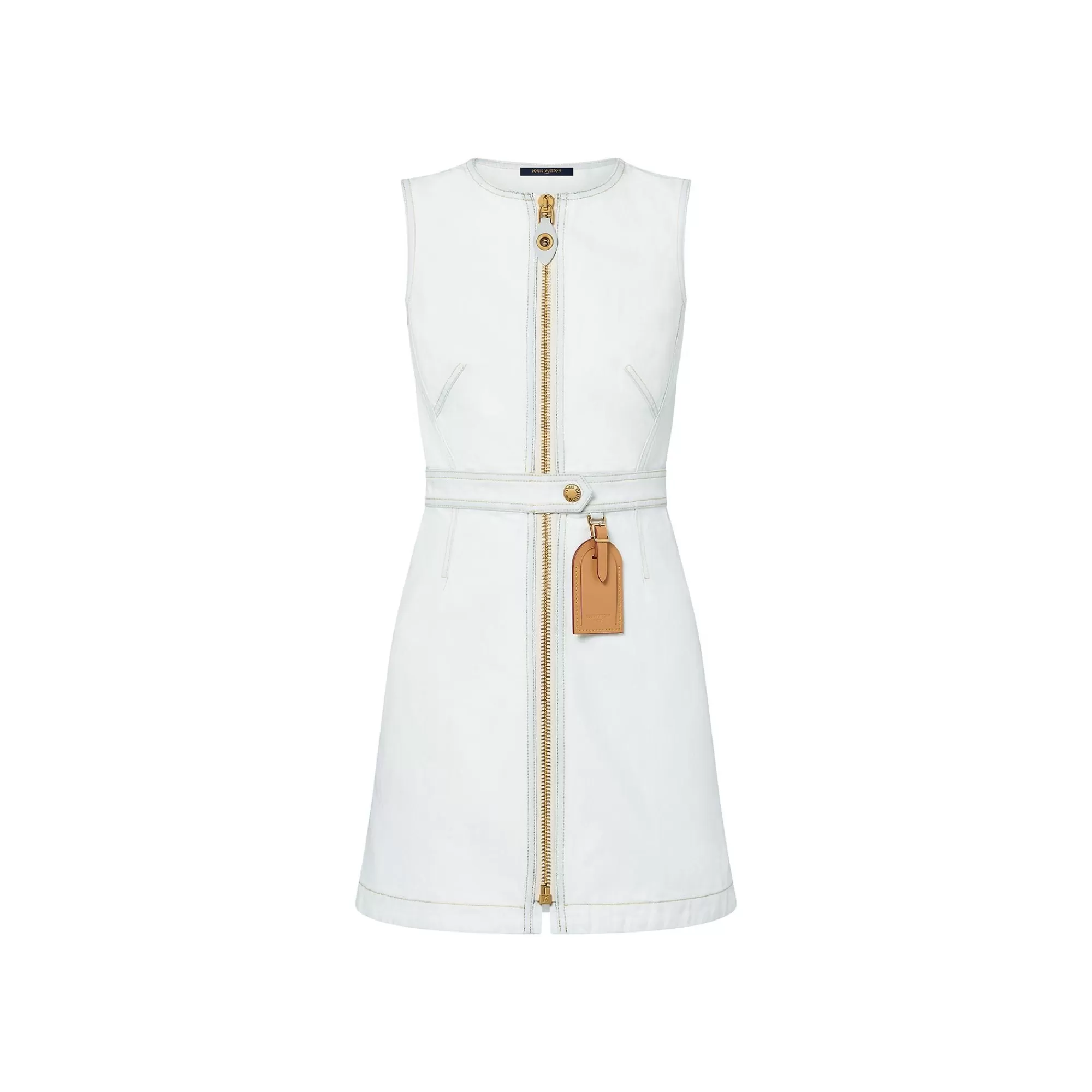 Best Louis Vuitton Bleached Denim Zip-Up Dress