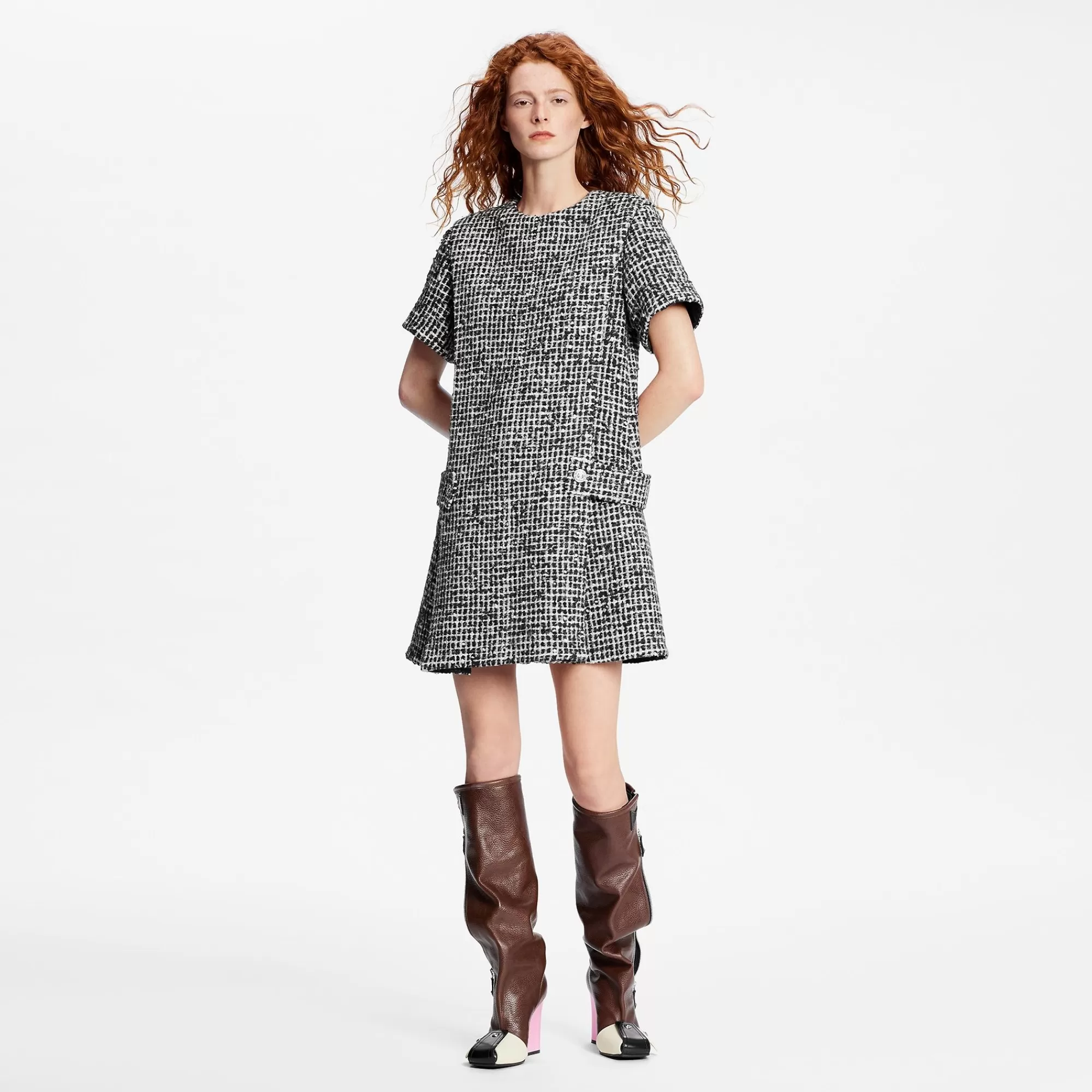 Flash Sale Louis Vuitton Bouclette Tweed Apron Dress