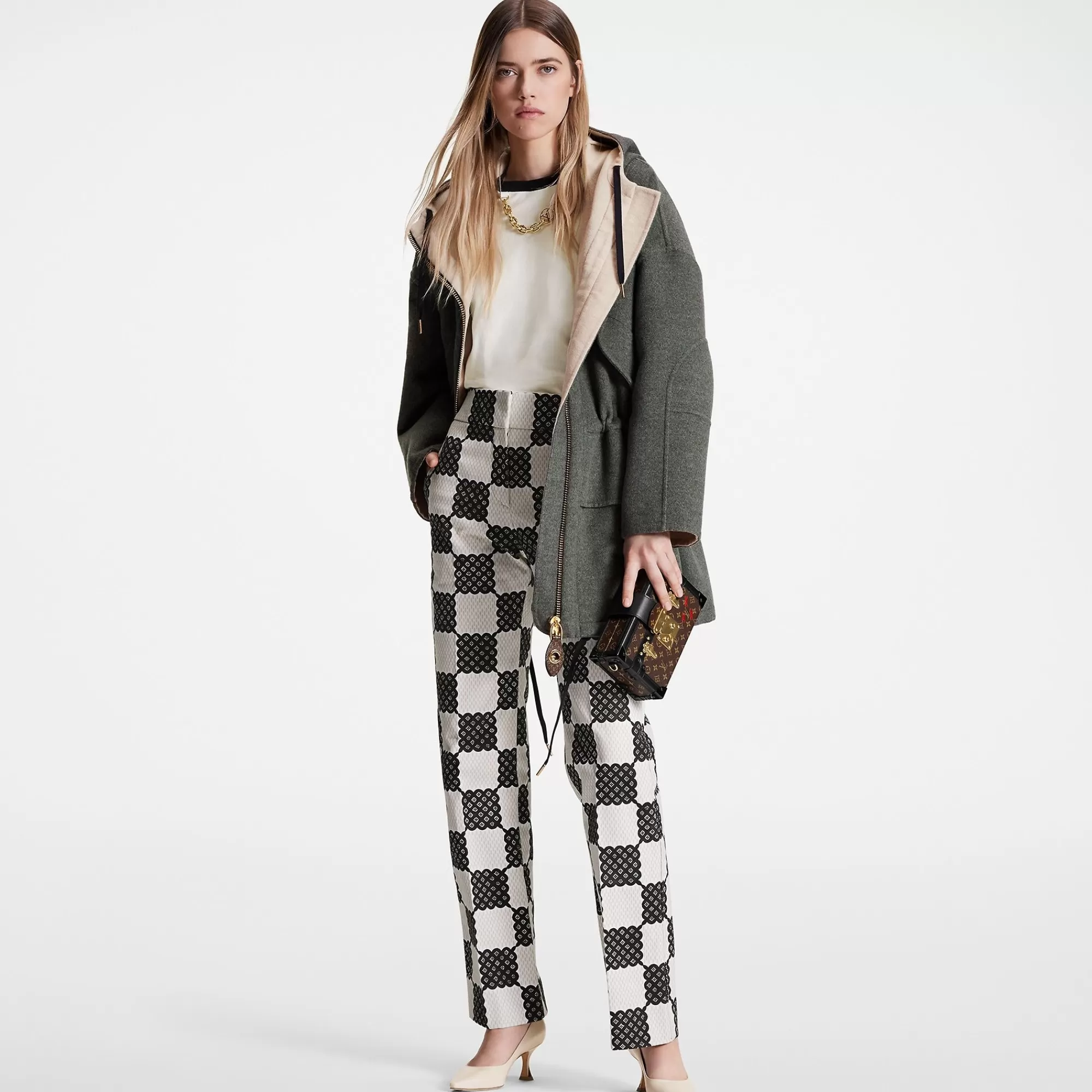 Outlet Louis Vuitton Bubble Damier Straight-Cut Pants