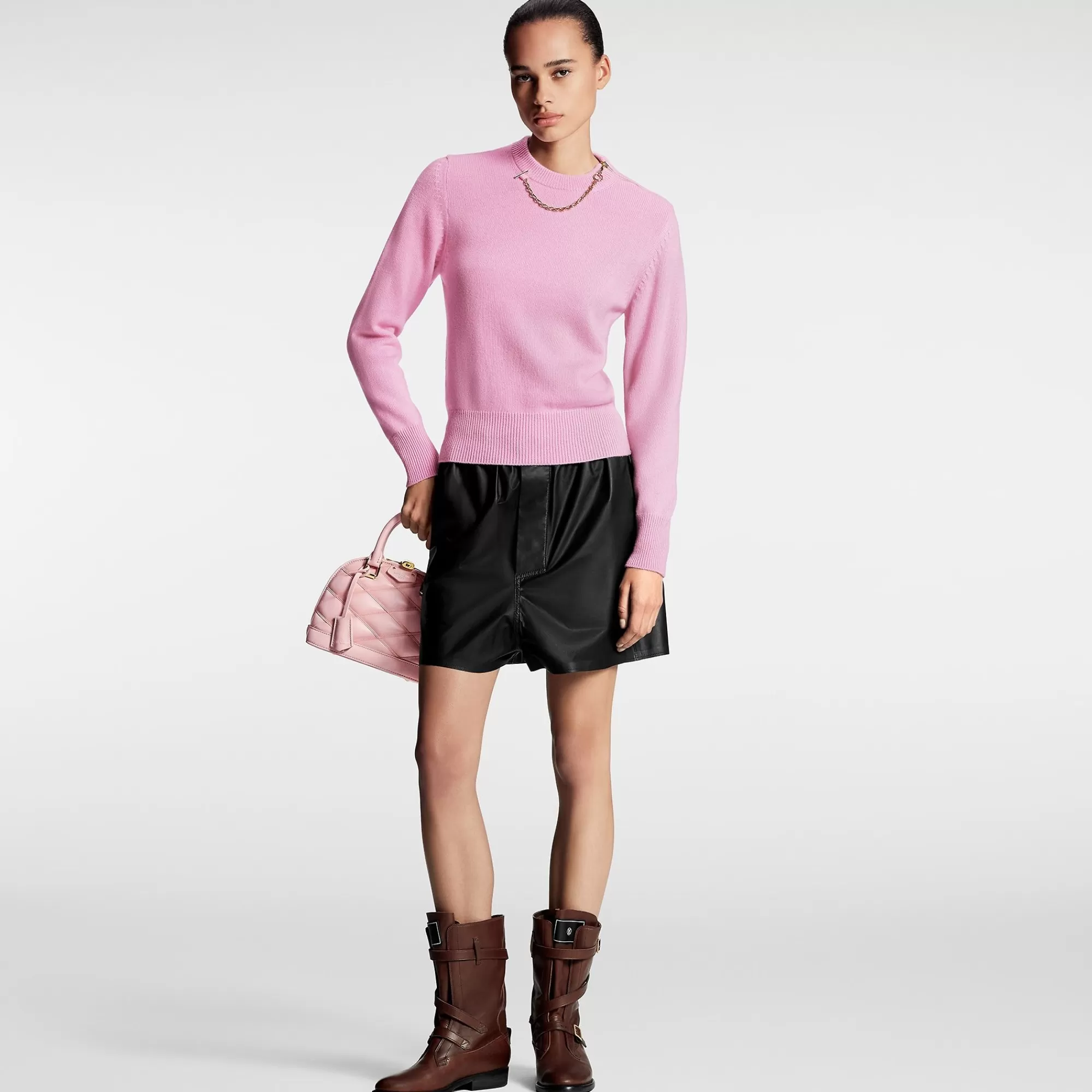 Fashion Louis Vuitton Chain Detail Cashmere Sweater