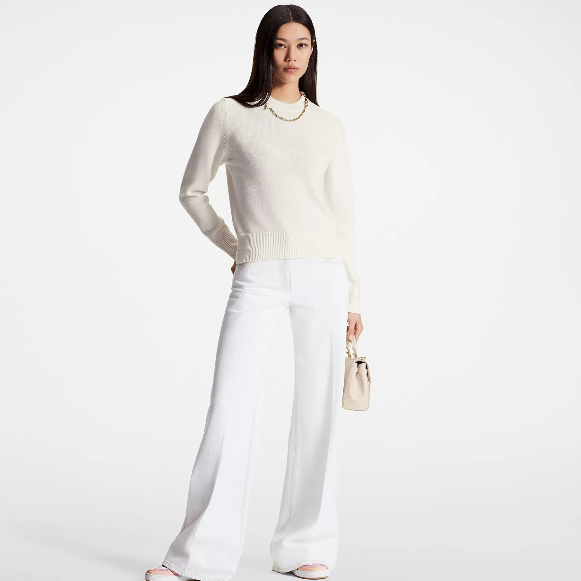 Best Sale Louis Vuitton Chain Detail Cashmere Sweater