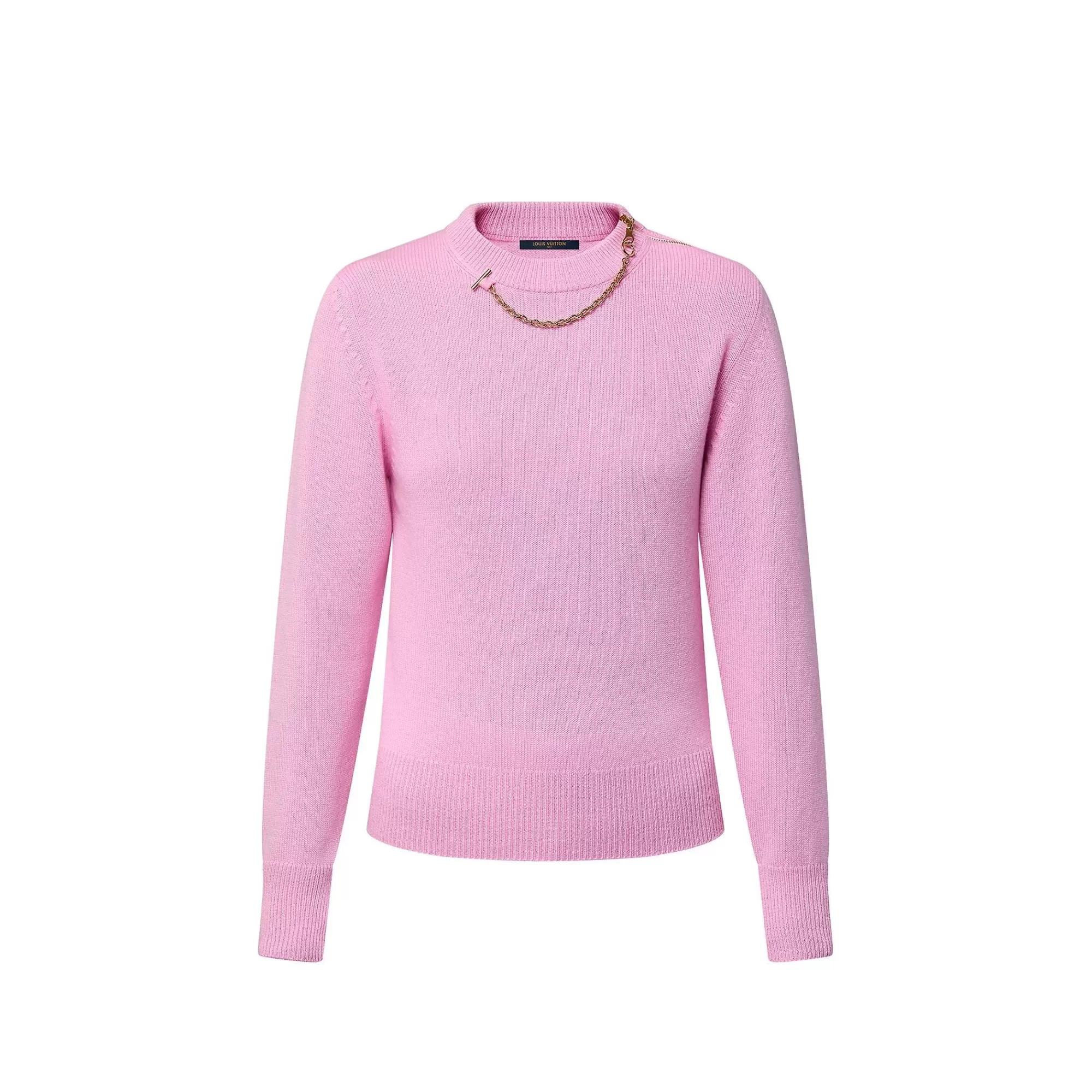 Fashion Louis Vuitton Chain Detail Cashmere Sweater
