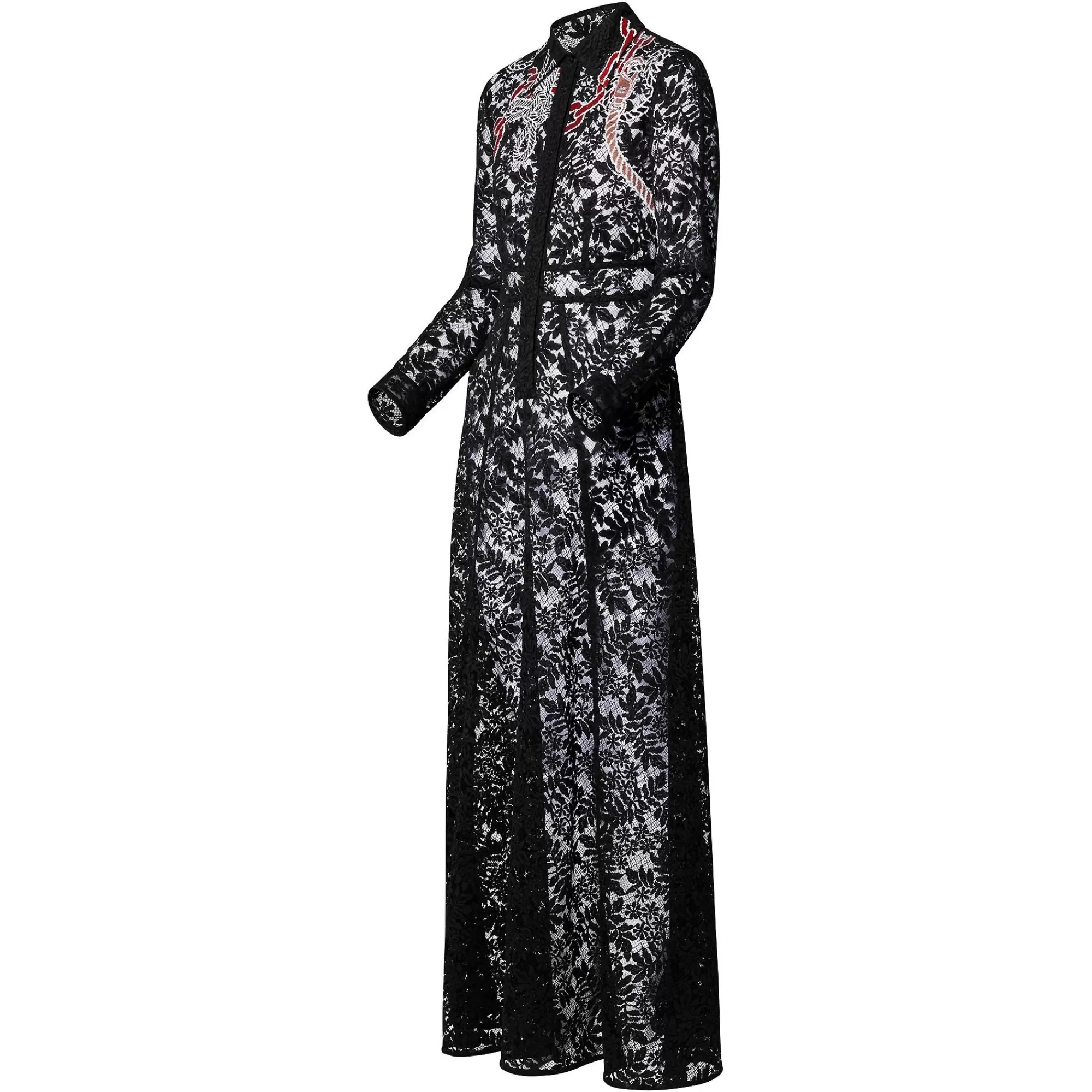 Sale Louis Vuitton Chain Motif Long Lace Shirt Dress