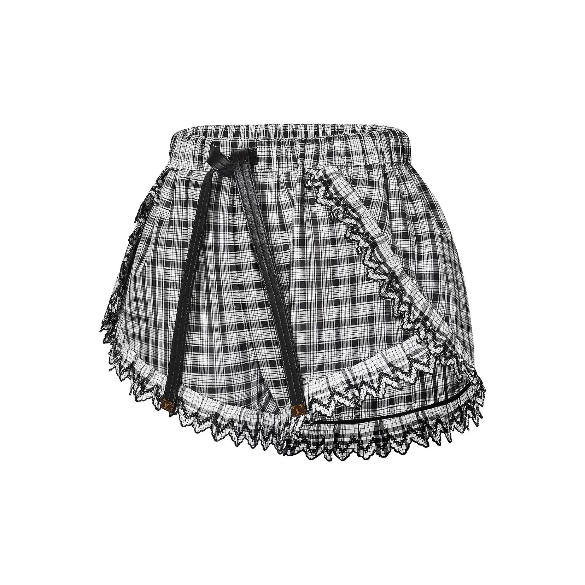 Outlet Louis Vuitton Check Ruffle Detail Mini Shorts