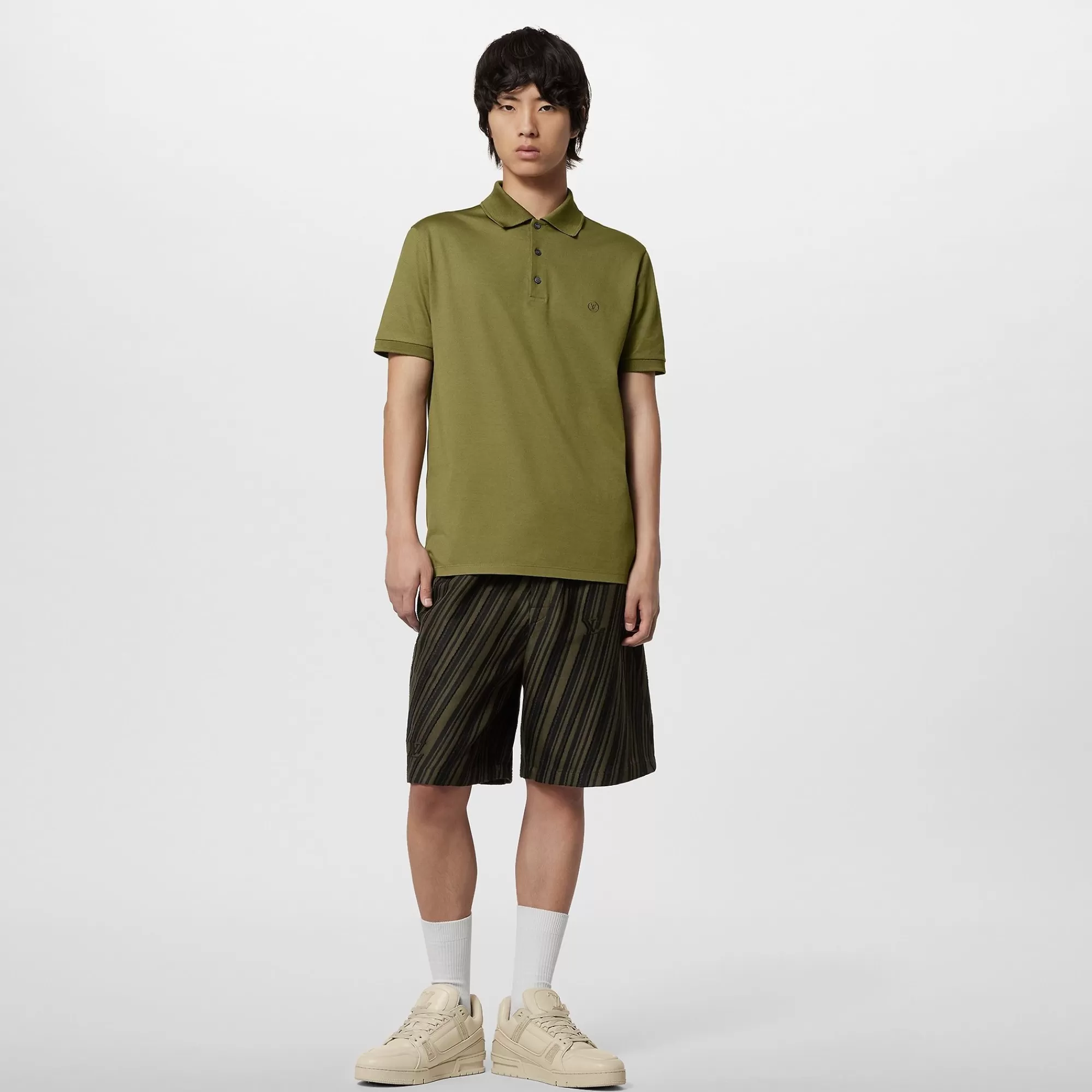 Discount Louis Vuitton Classic Cotton Polo Shirt Bronze