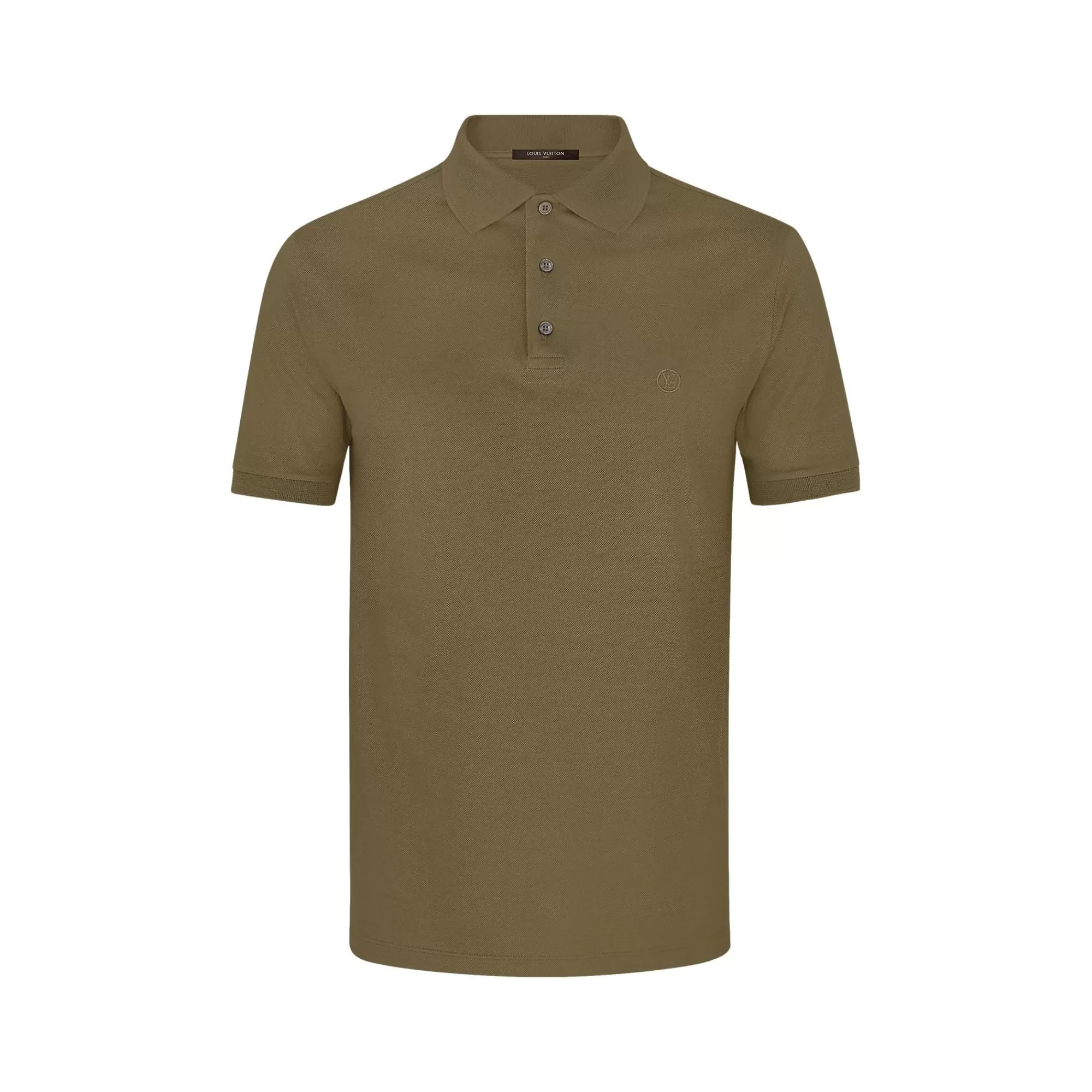 Clearance Louis Vuitton Classic Short Sleeve Pique Polo Khaki