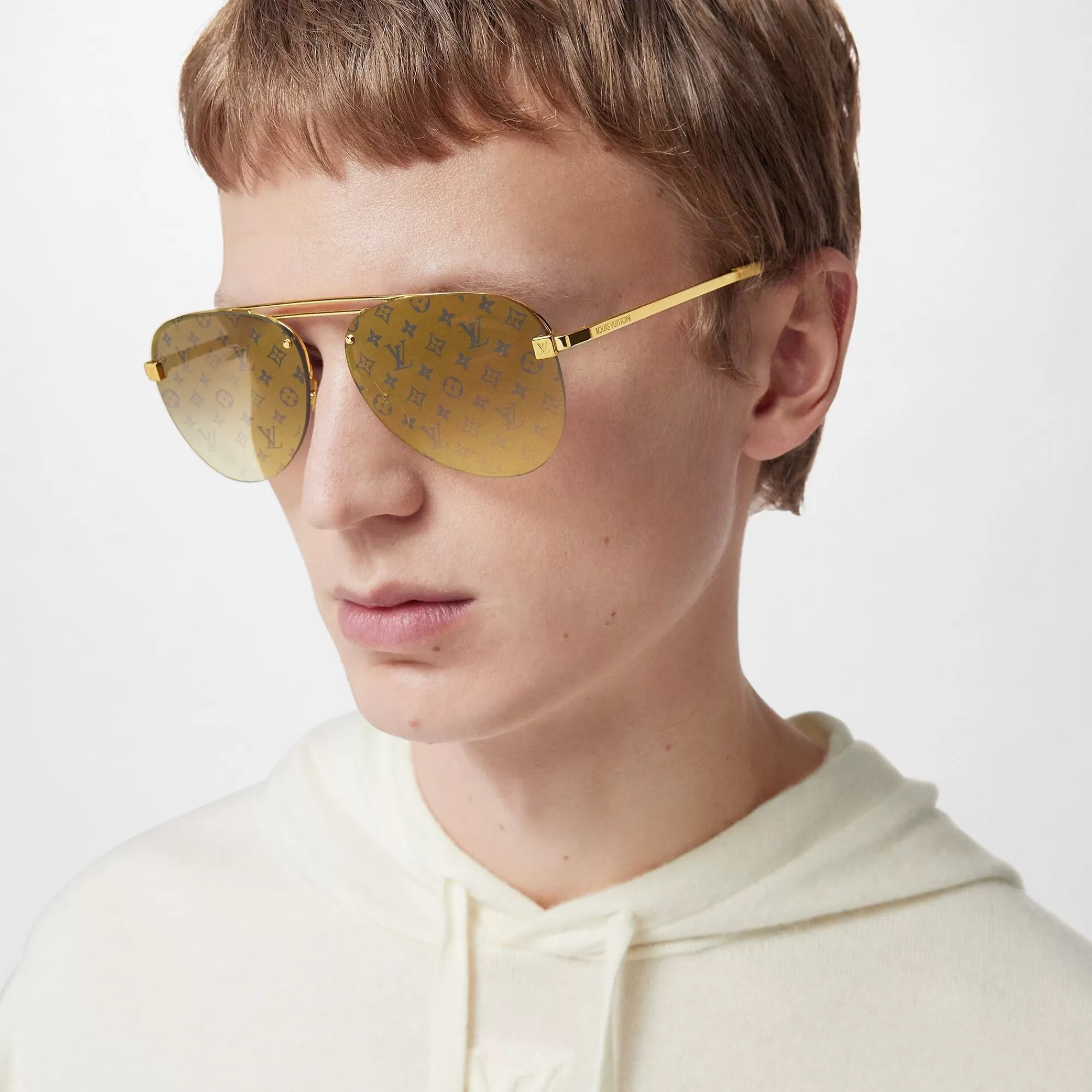 Discount Louis Vuitton Clockwise Sunglasses Gold Monogram