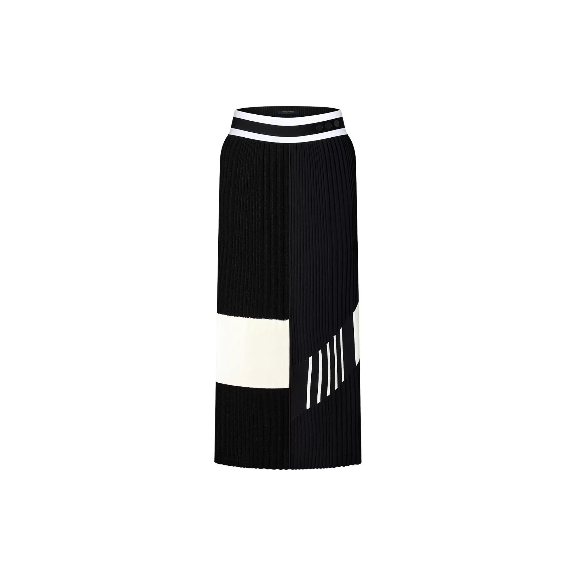 Discount Louis Vuitton Color-Blocked Knit Midi Skirt