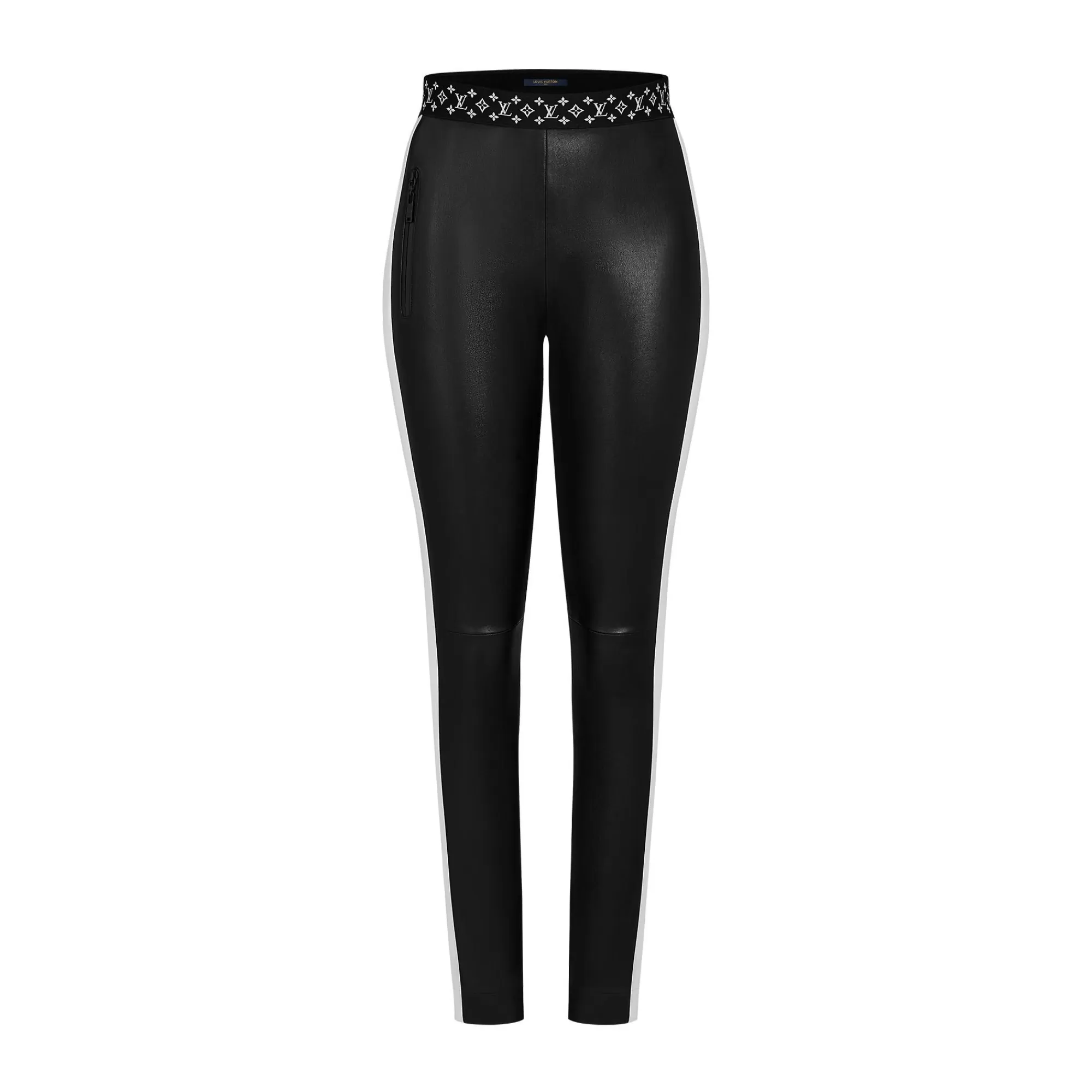 Hot Louis Vuitton Contrast Accent Leather Leggings