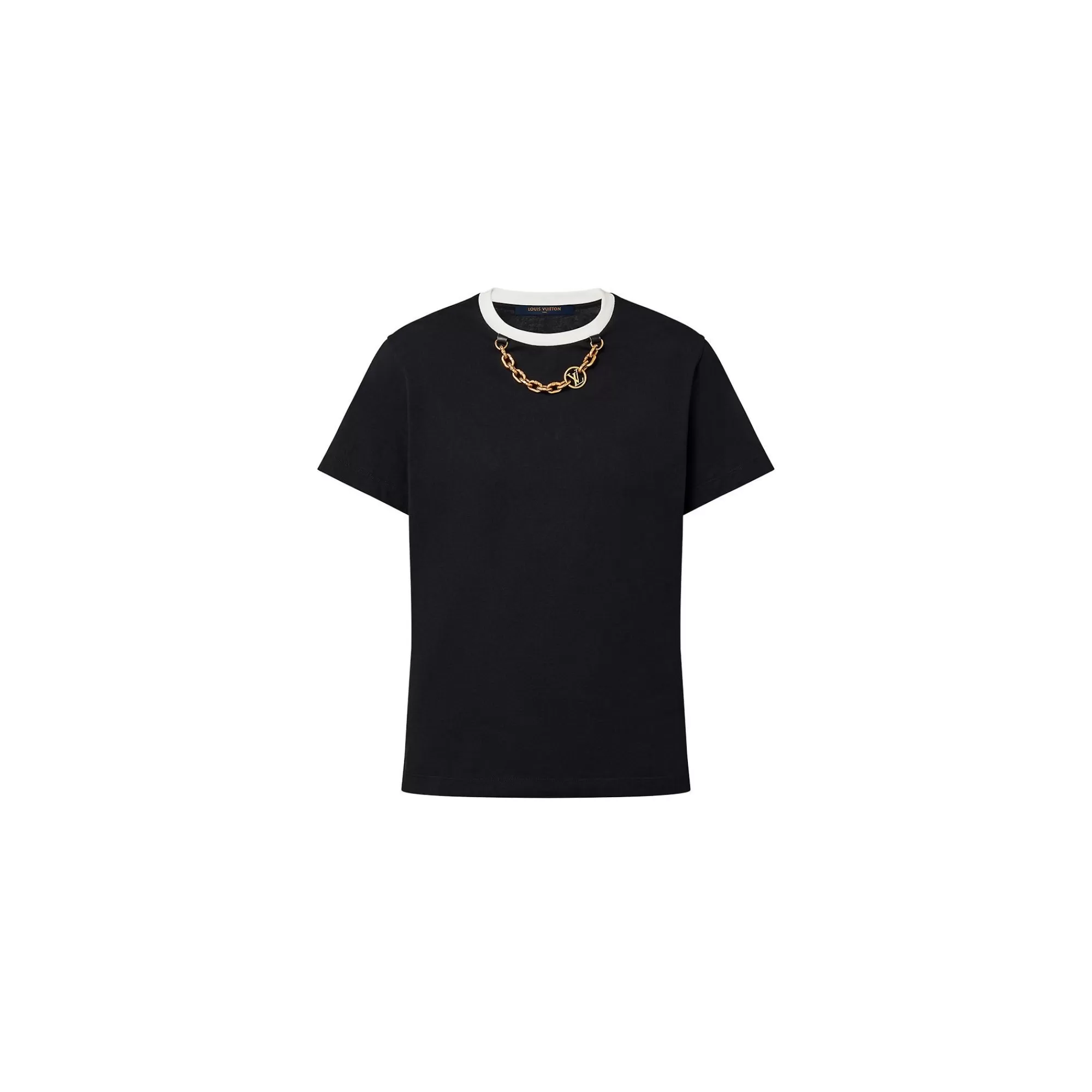 Best Sale Louis Vuitton Contrast Trim T-Shirt Black