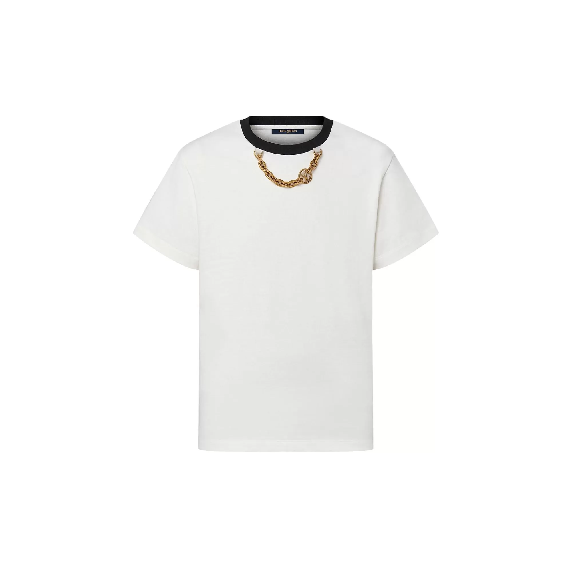 Best Louis Vuitton Contrast Trim T-Shirt White
