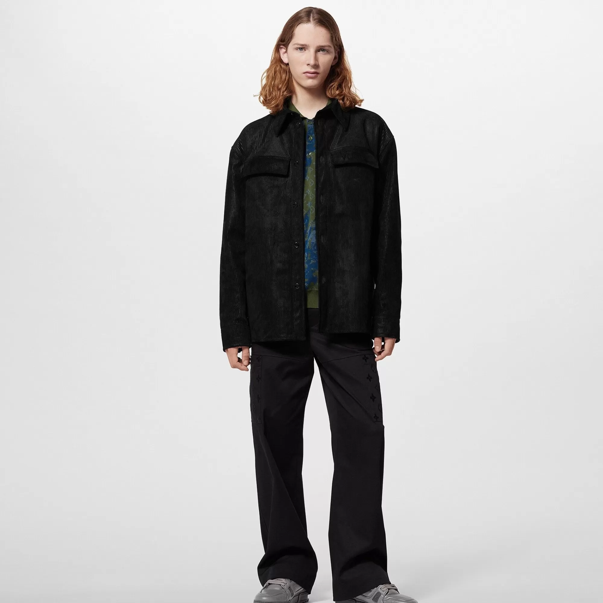 Best Sale Louis Vuitton Corduroy-Effect Suede Overshirt