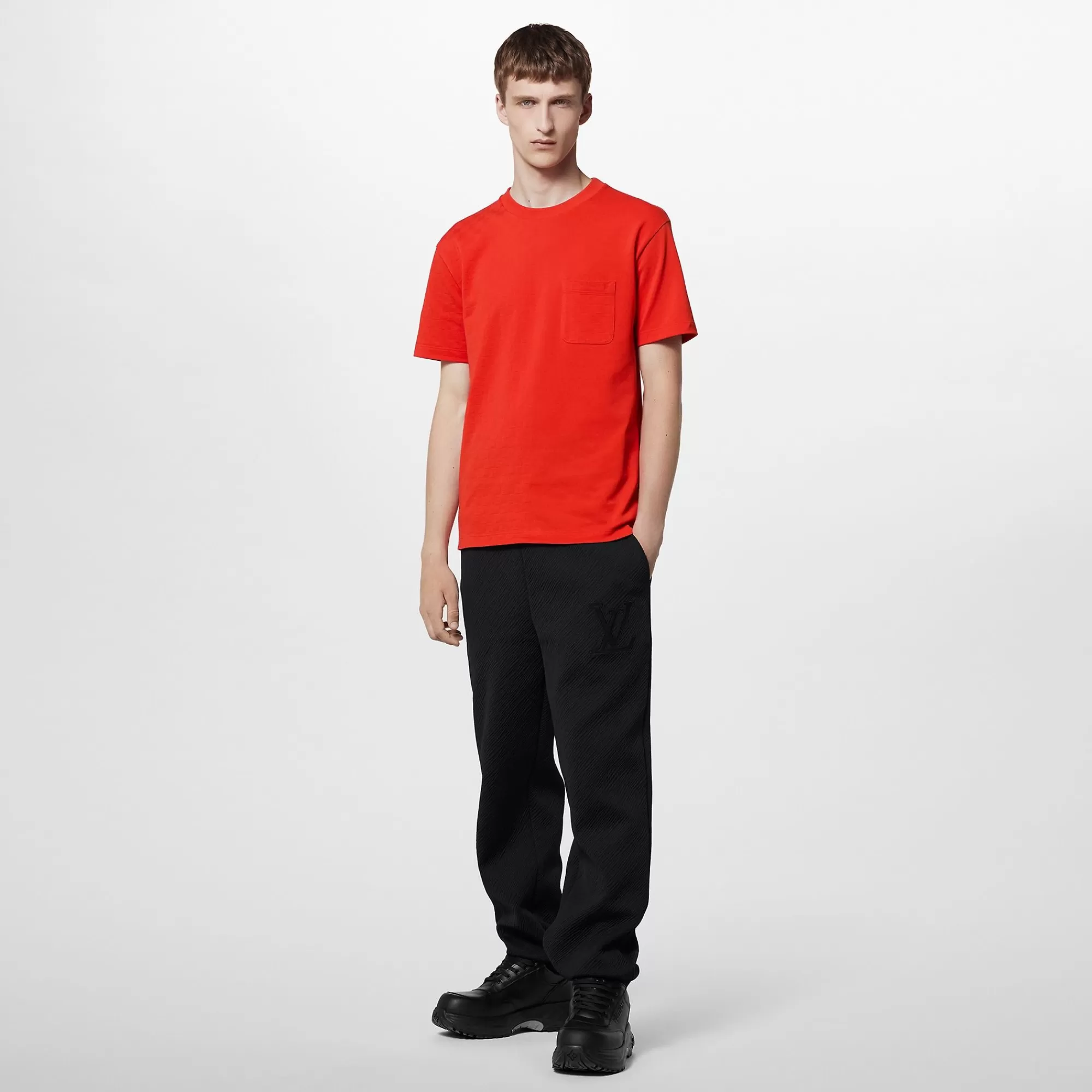 Best Louis Vuitton Cotton Half Damier Pocket T-Shirt Red