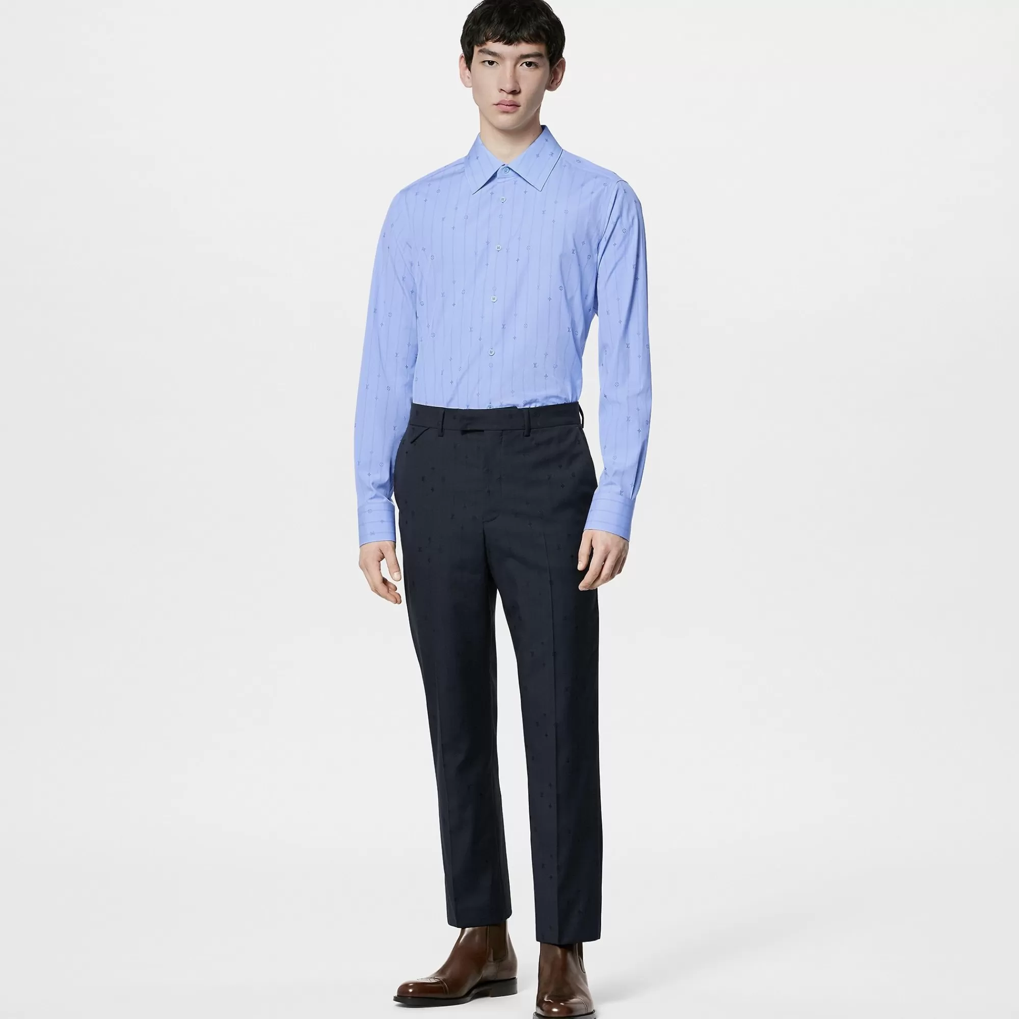 Fashion Louis Vuitton Cotton Long-Sleeved Slim Shirt