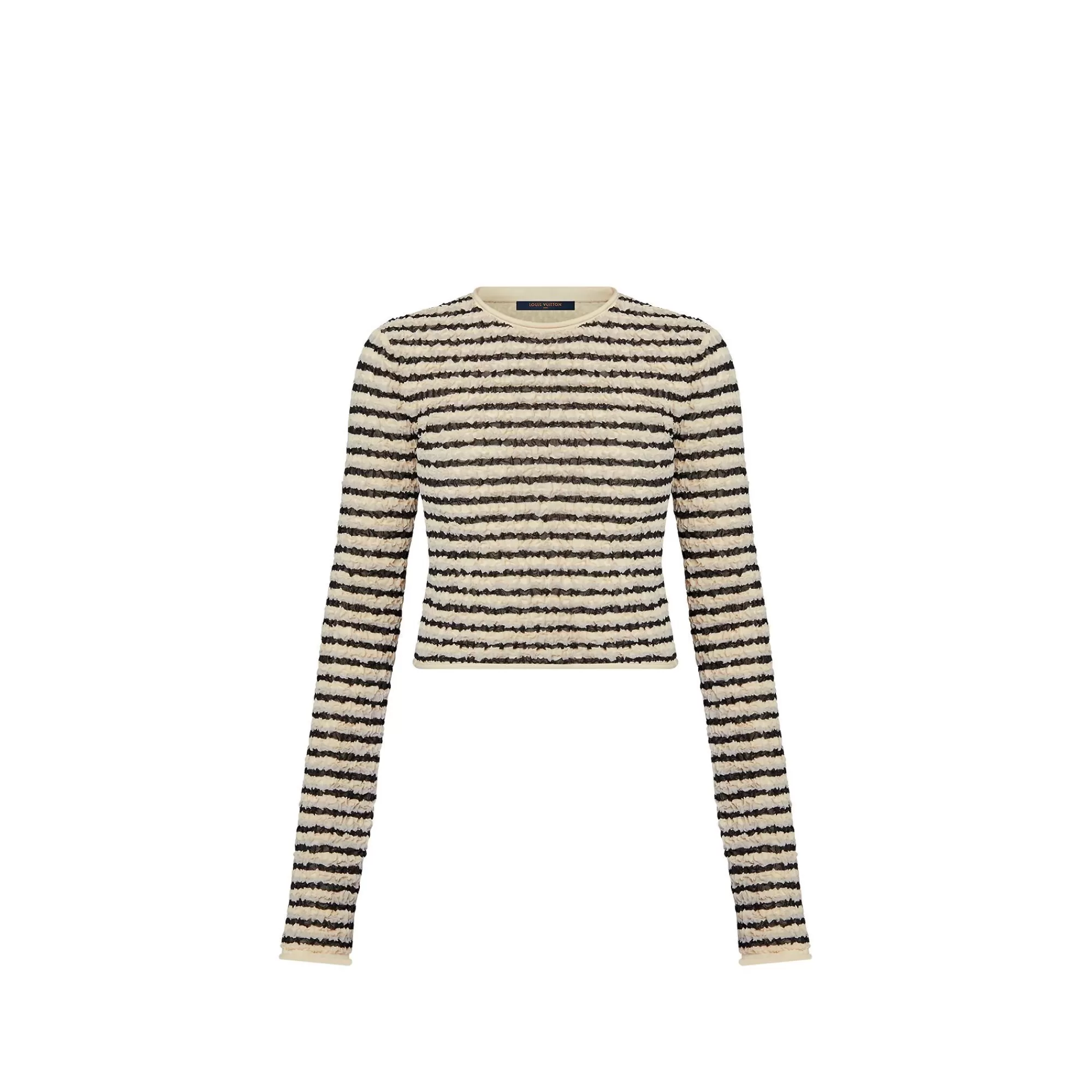 Sale Louis Vuitton Crinkle Knit Striped Long-Sleeve Top