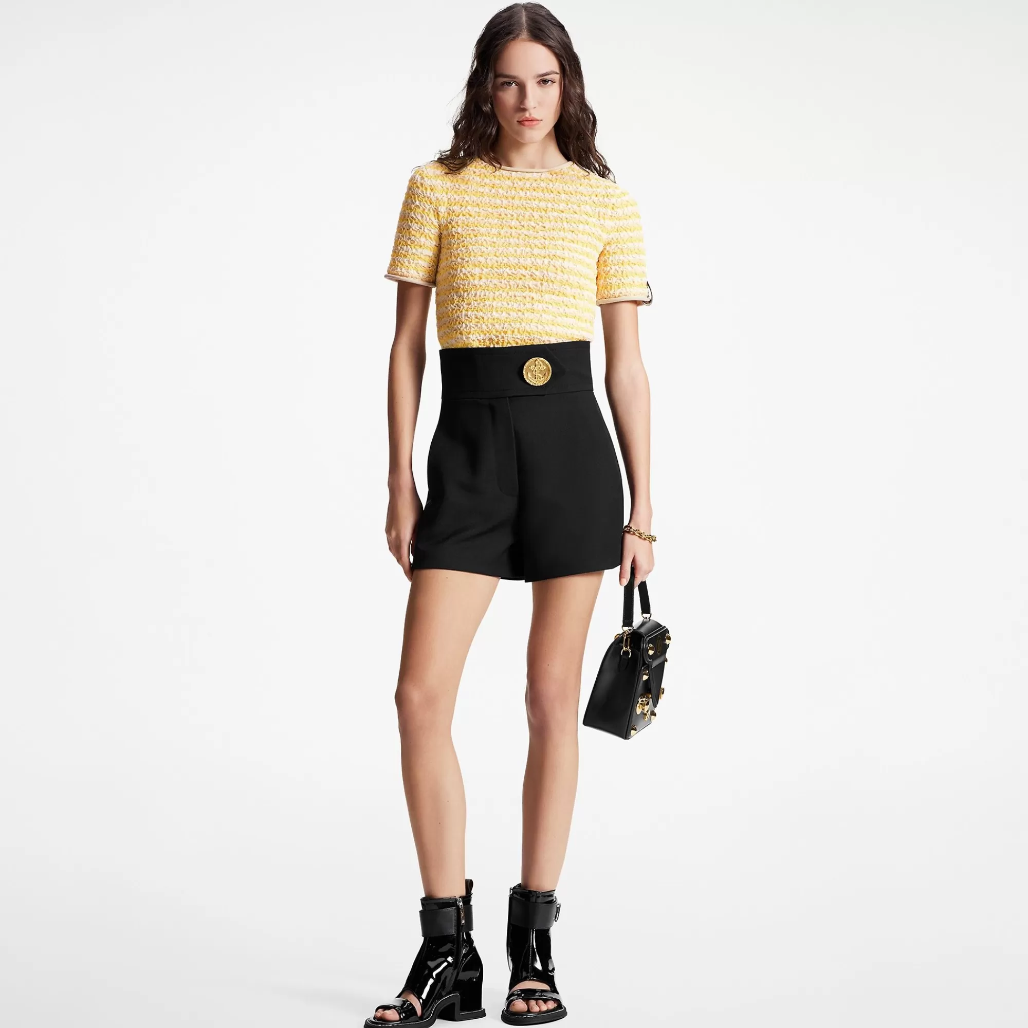 Discount Louis Vuitton Crinkle Knit Striped Top