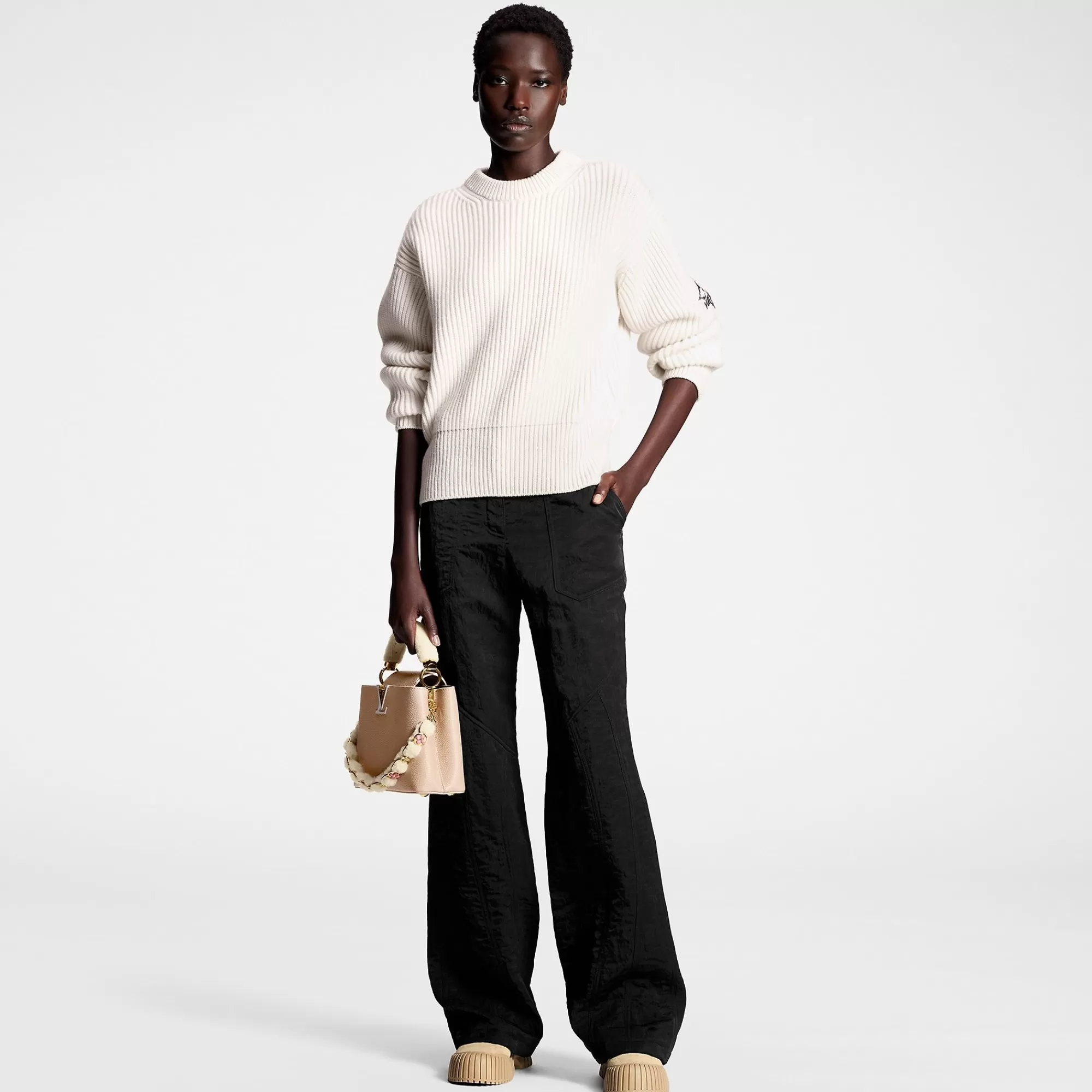 Shop Louis Vuitton Crinkled Nylon Flared Ski Pants