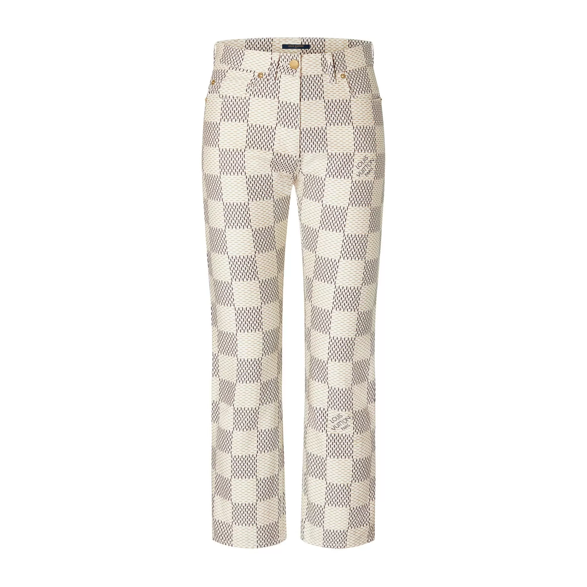 Best Louis Vuitton Damier Azur Mid-Rise Jeans