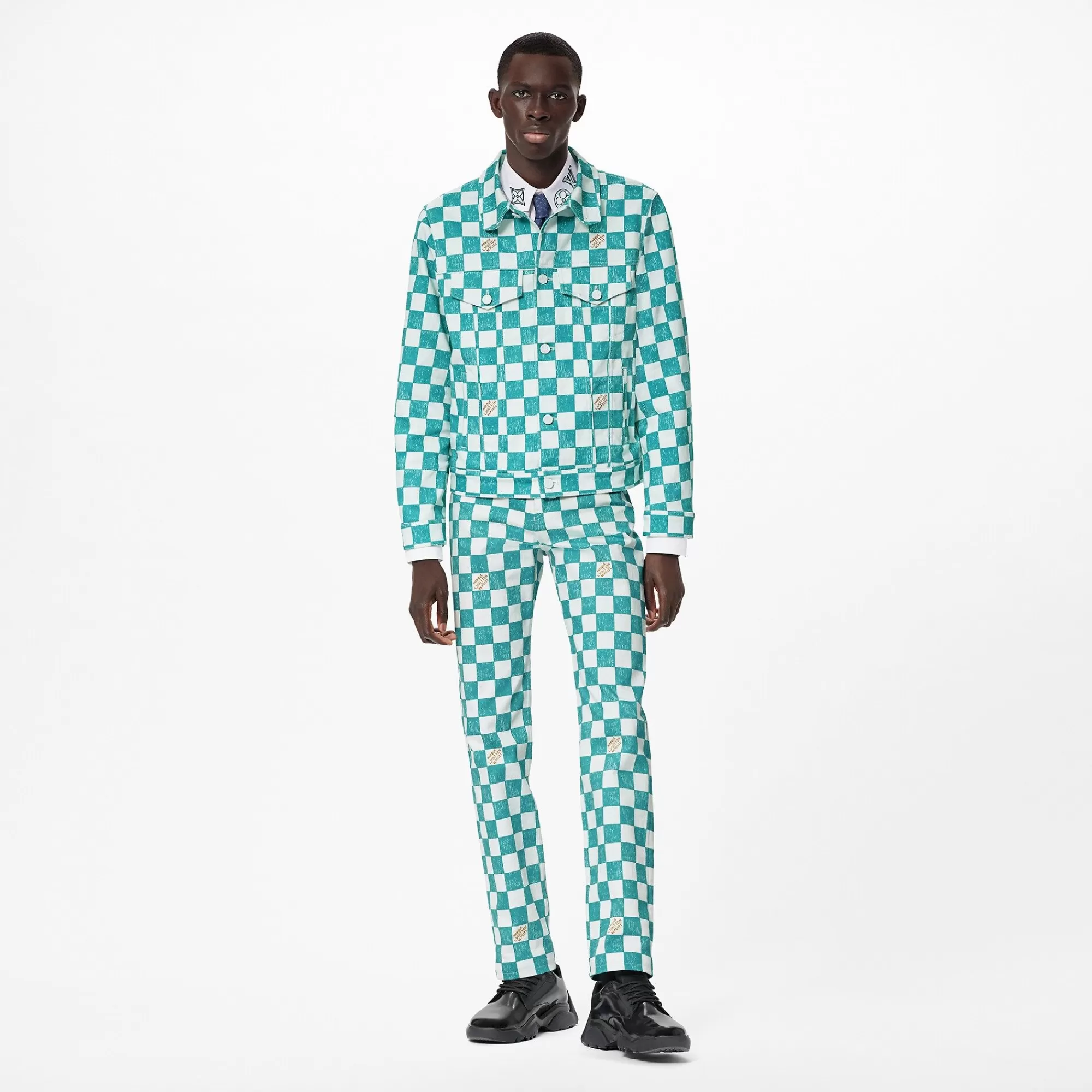 Clearance Louis Vuitton Damier Denim Trucker Jacket