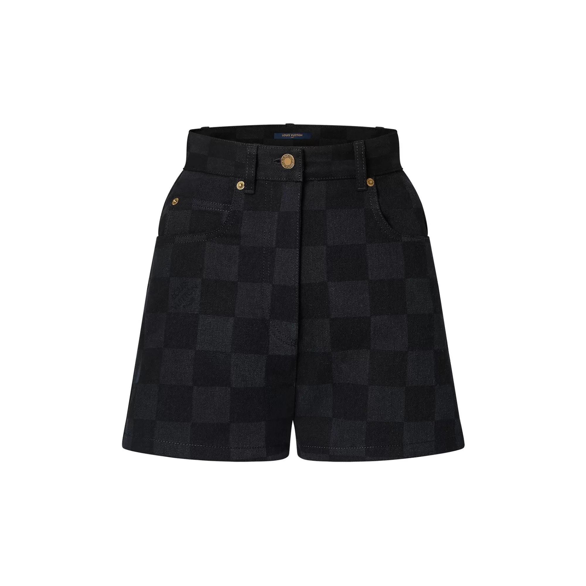 Hot Louis Vuitton Damier Graphite Denim Mini Shorts