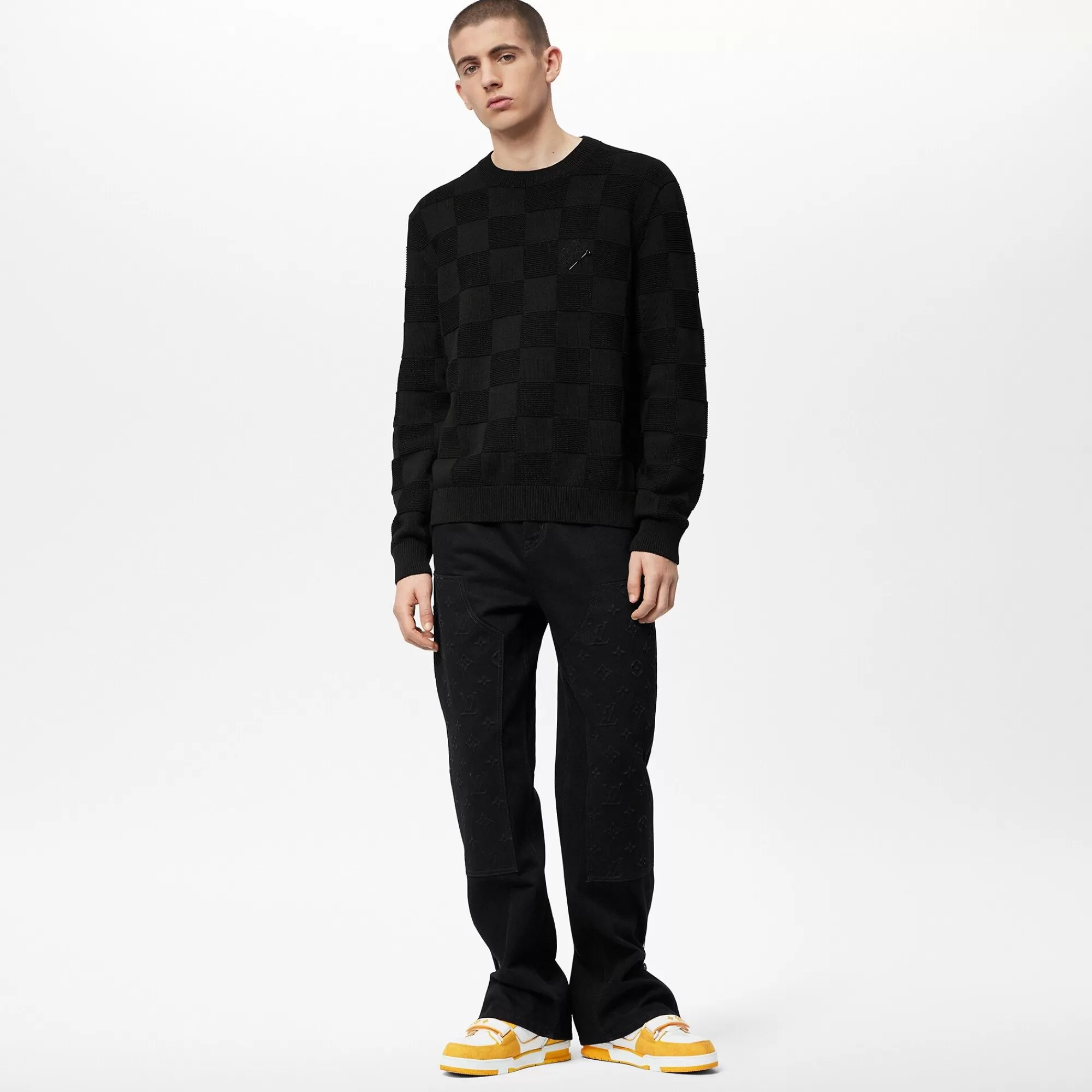 Outlet Louis Vuitton Damier Stitch Crewneck
