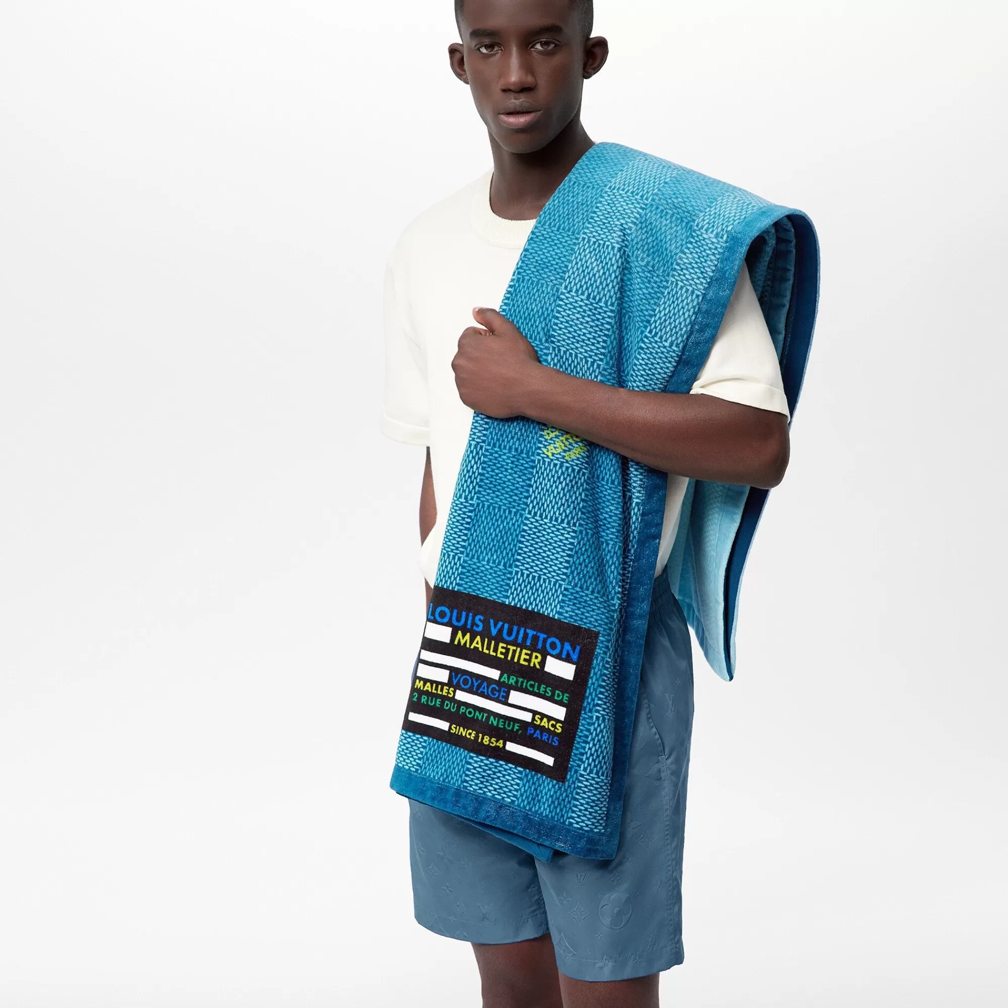 Best Sale Louis Vuitton Damier Stripes Beach Towel