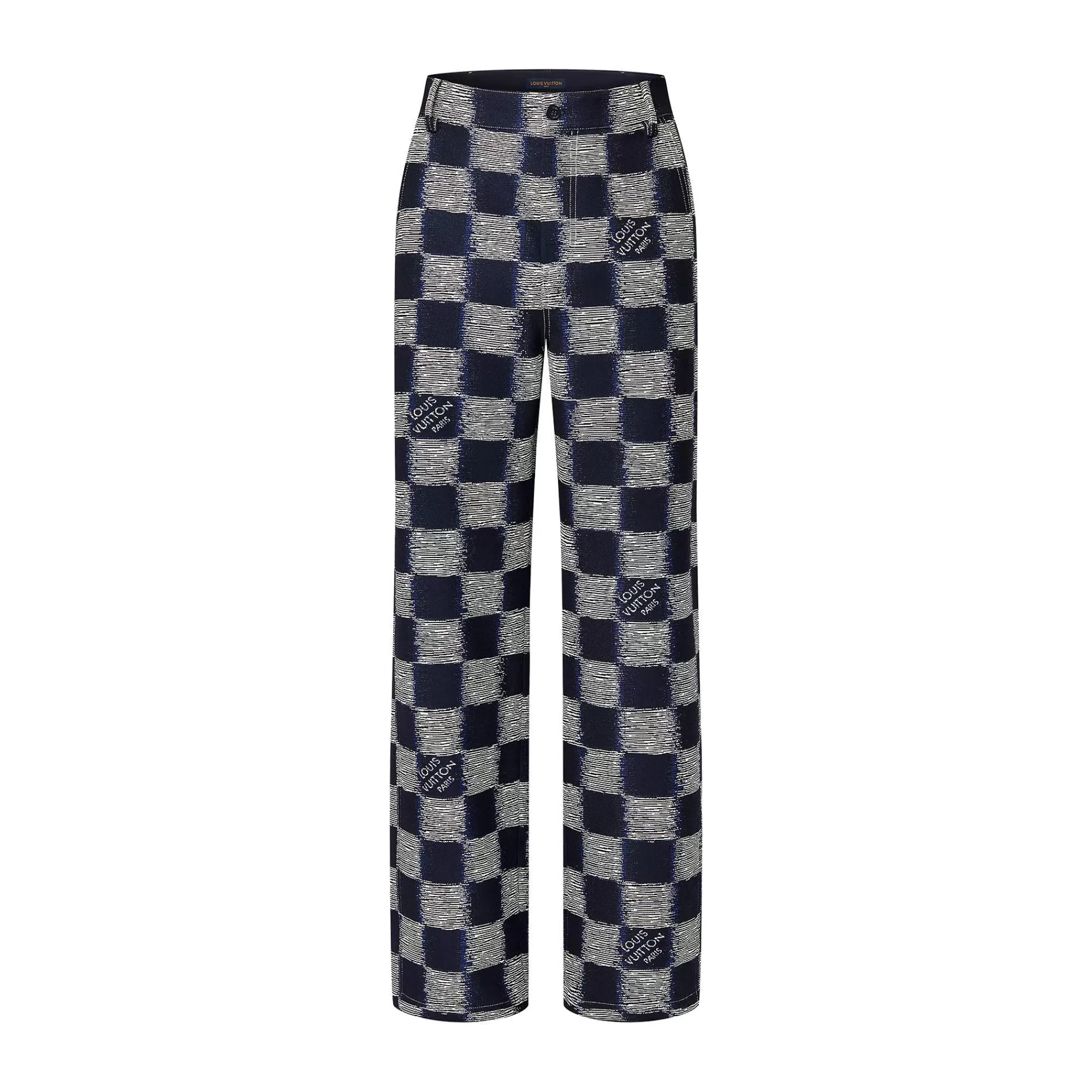 Shop Louis Vuitton Damier Wool Workwear Pants