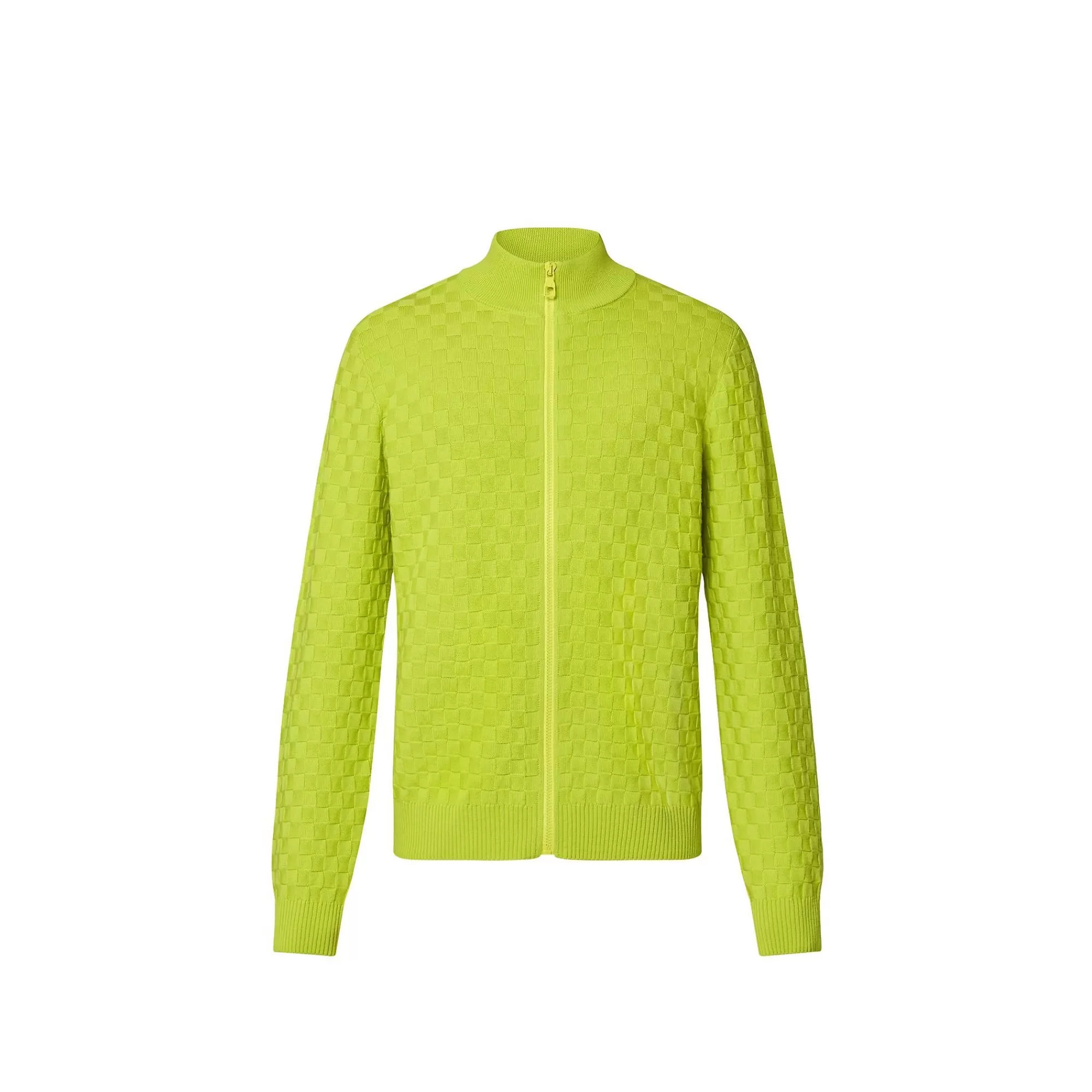Best Sale Louis Vuitton Damier Wool Zip-Through Cardigan Anise