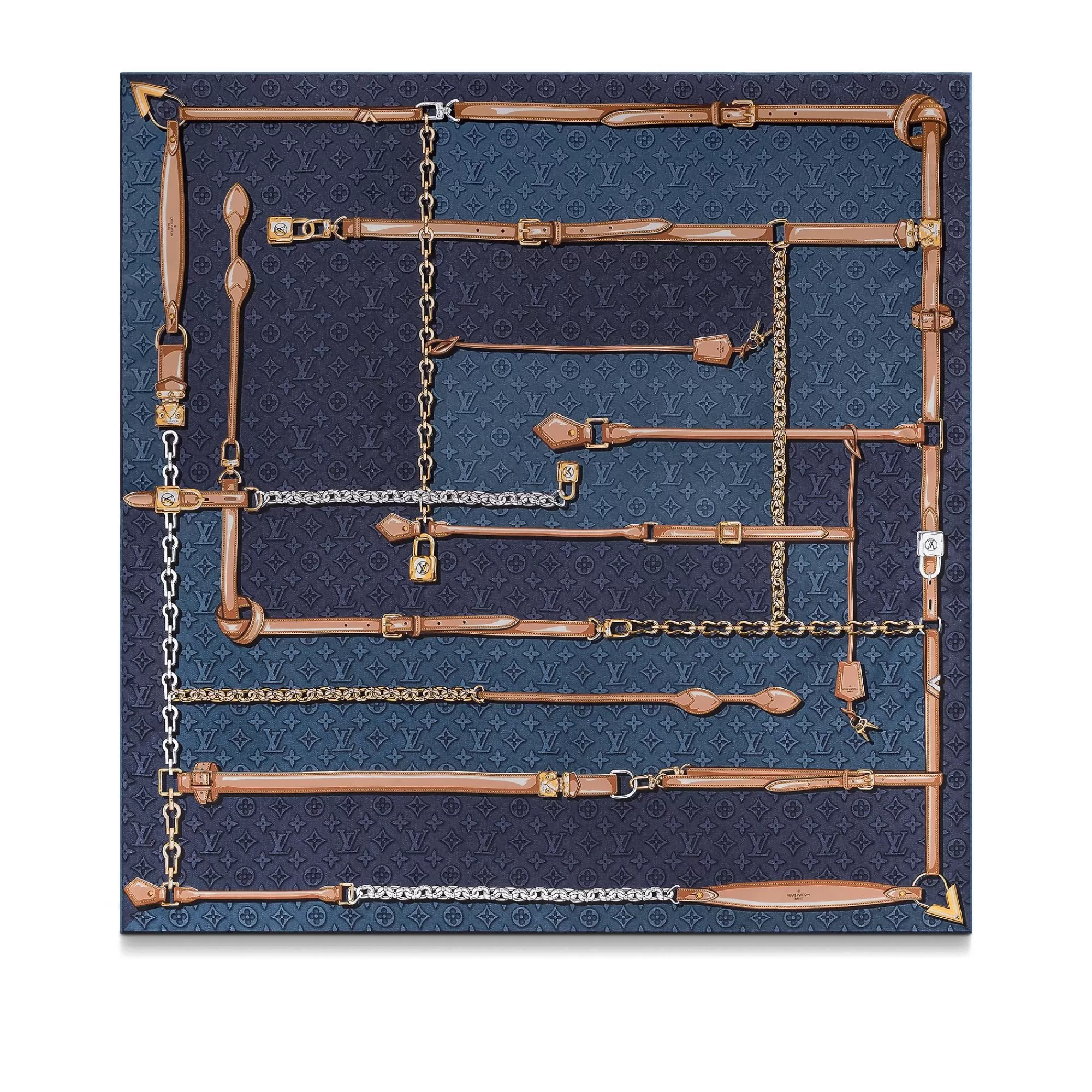 New Louis Vuitton Denimgram Confidential Square 90 Denim Bleu