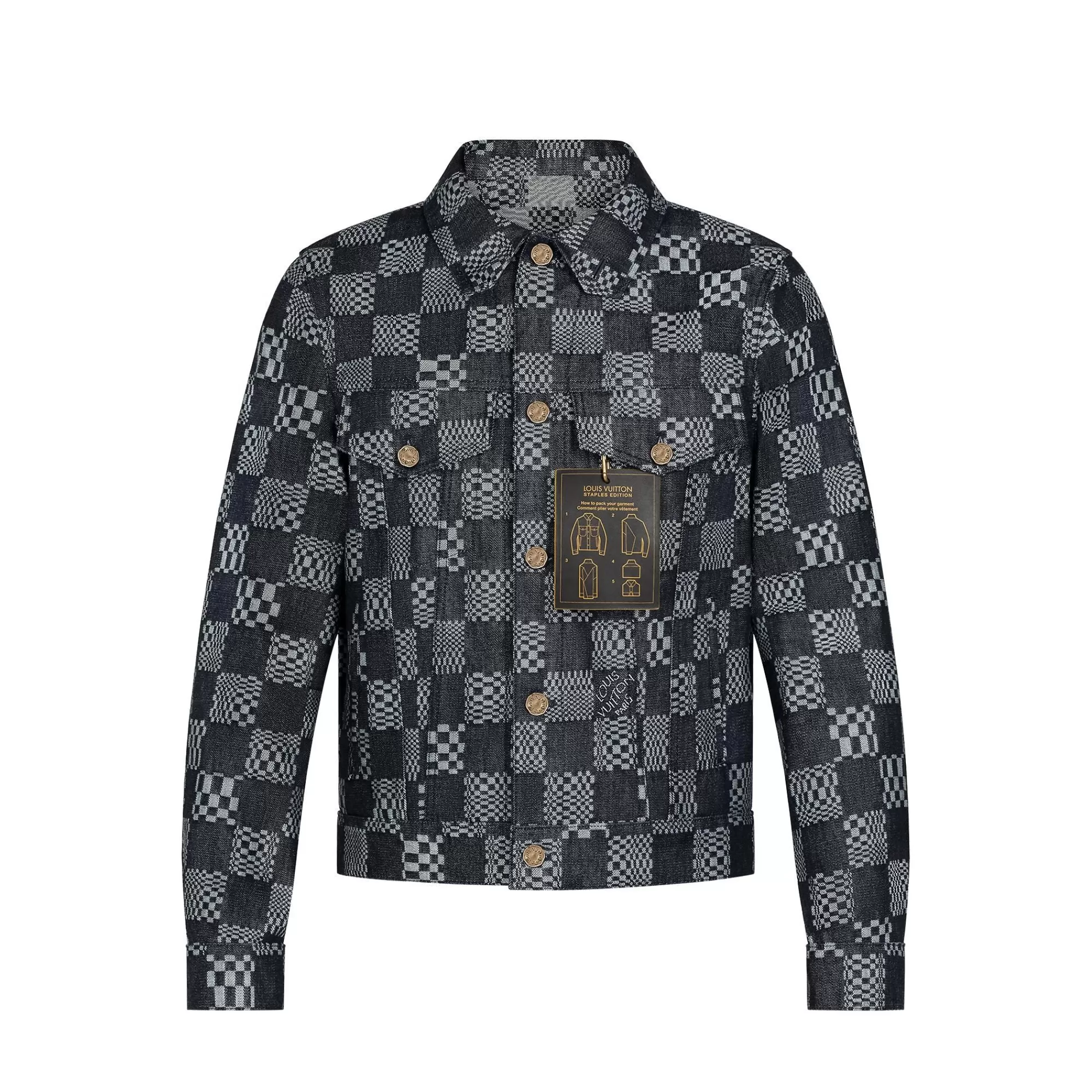 Shop Louis Vuitton Distorted Damier Denim Jacket