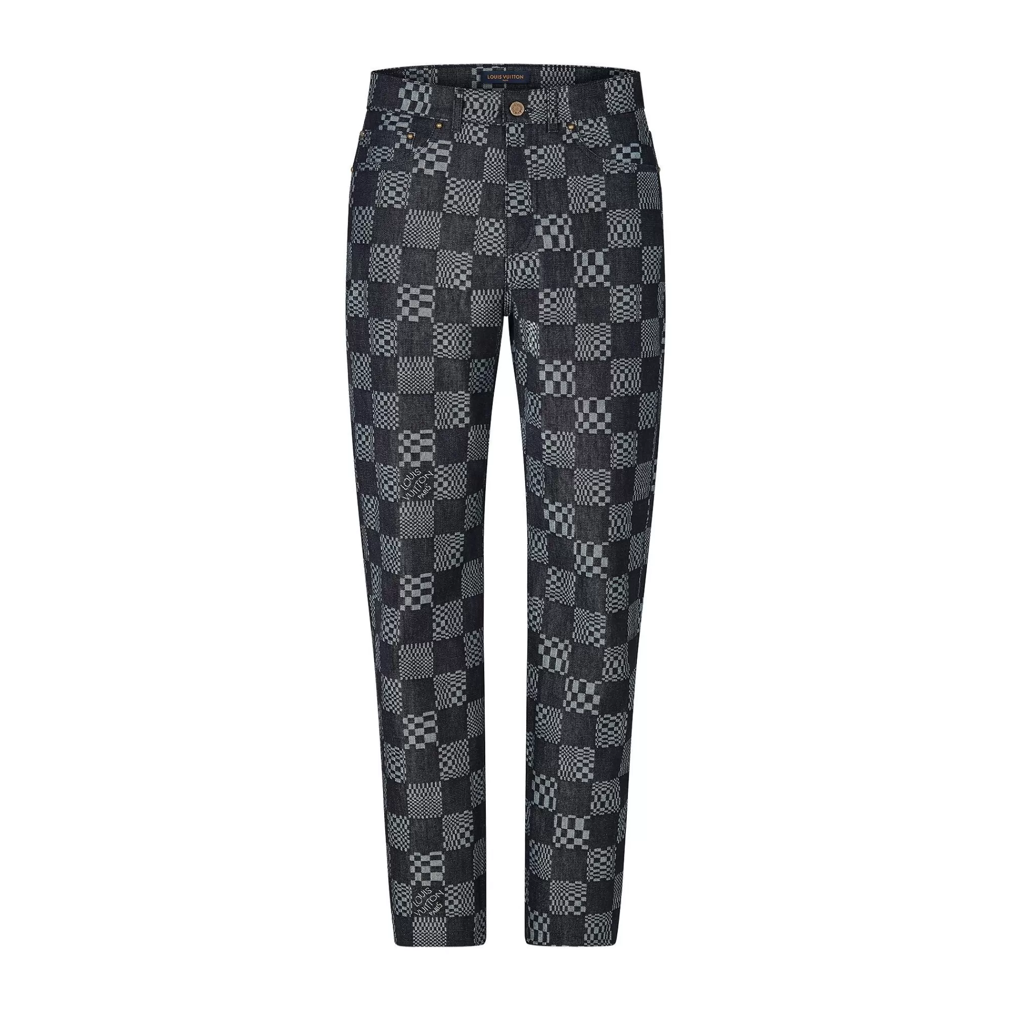 Cheap Louis Vuitton Distorted Damier Denim Pants