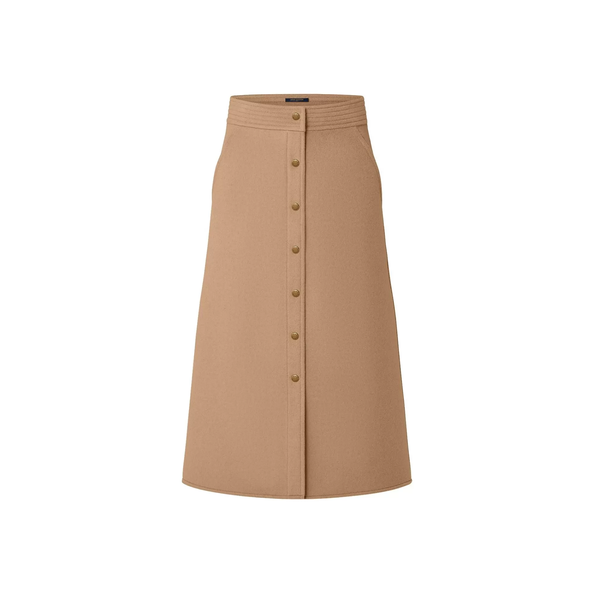 Fashion Louis Vuitton Double Face Button Down Midi Skirt